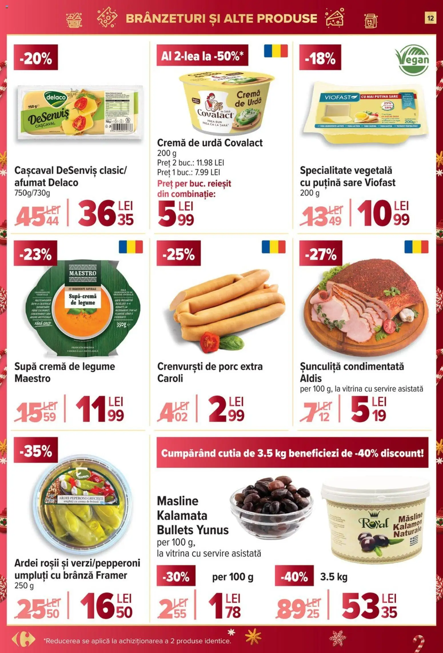 Noul catalog Carrefour – valabil de la 03.12.2025 | Pagină: 12 | Produse: Cașcaval, Ardei, Cremă, Roșii
