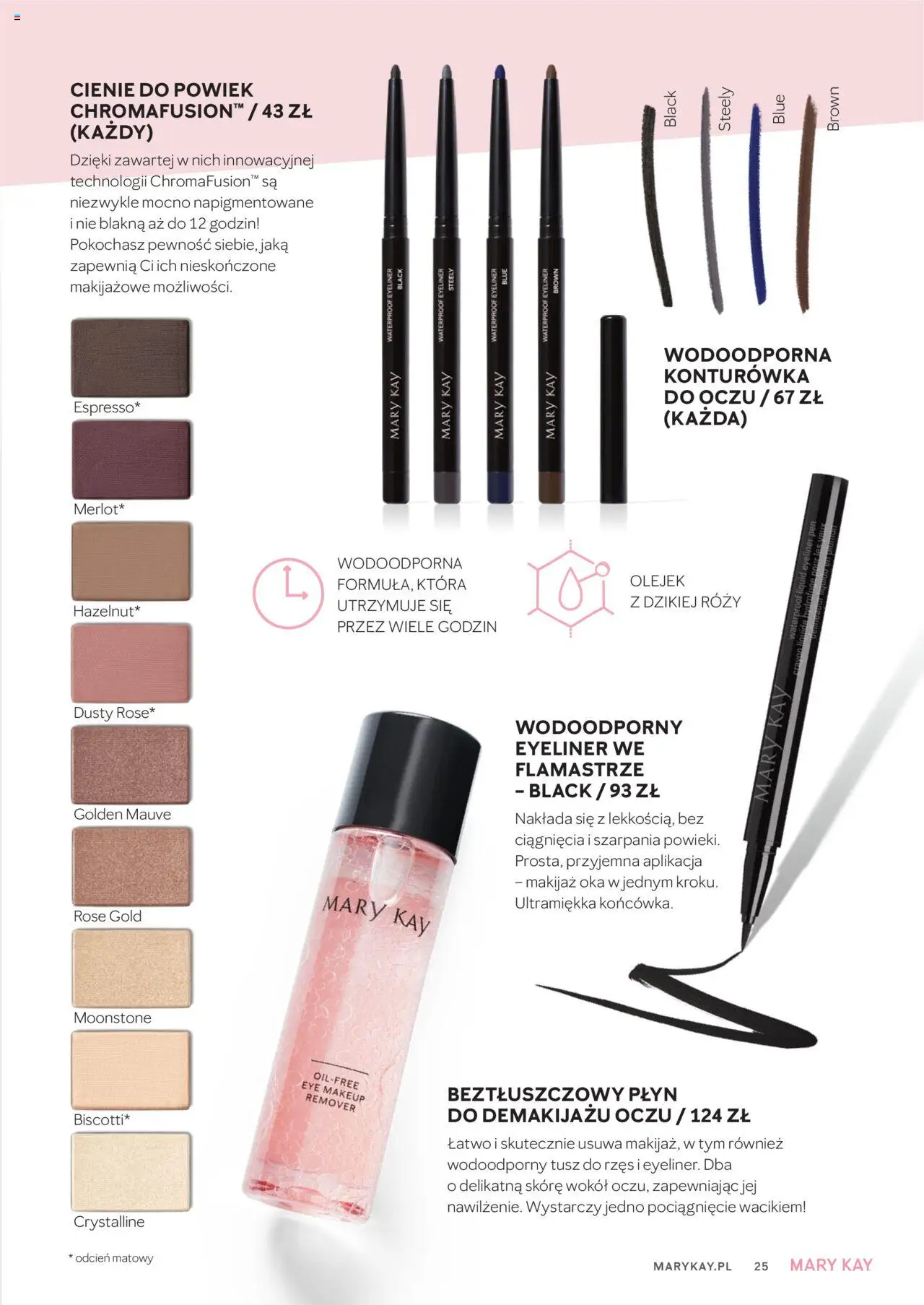 Mary Kay Katalog od 15.10.2025 | Strona: 25 | Produkty: Makijaż, Tusz do rzęs, Cienie do powiek, Konturówka