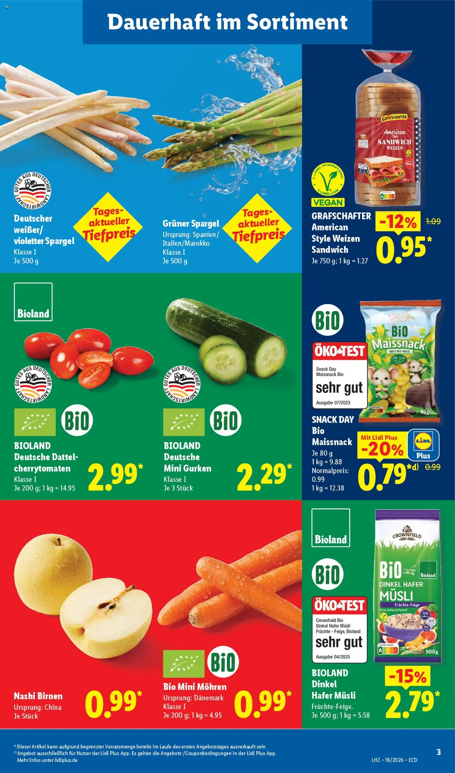 Lidl Prospekt – gültig ab 27.04.2026 | Seite: 5 | Produkte: Spargel, Mohren, Dattel, Gurken