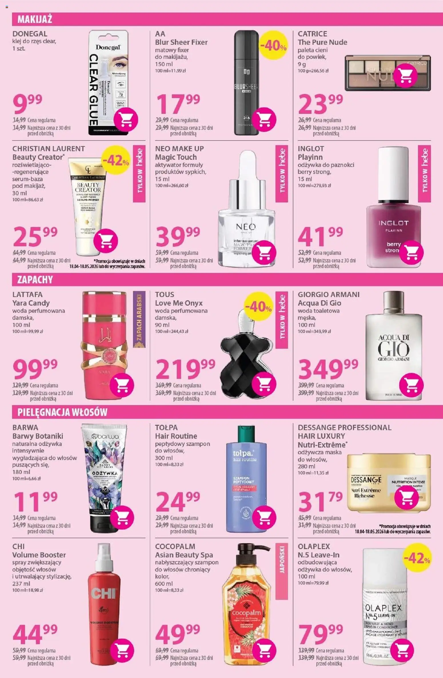 Hebe gazetka od 18.04.2026 | Strona: 5 | Produkty: Zapach, Makijaż, Odżywka, Woda