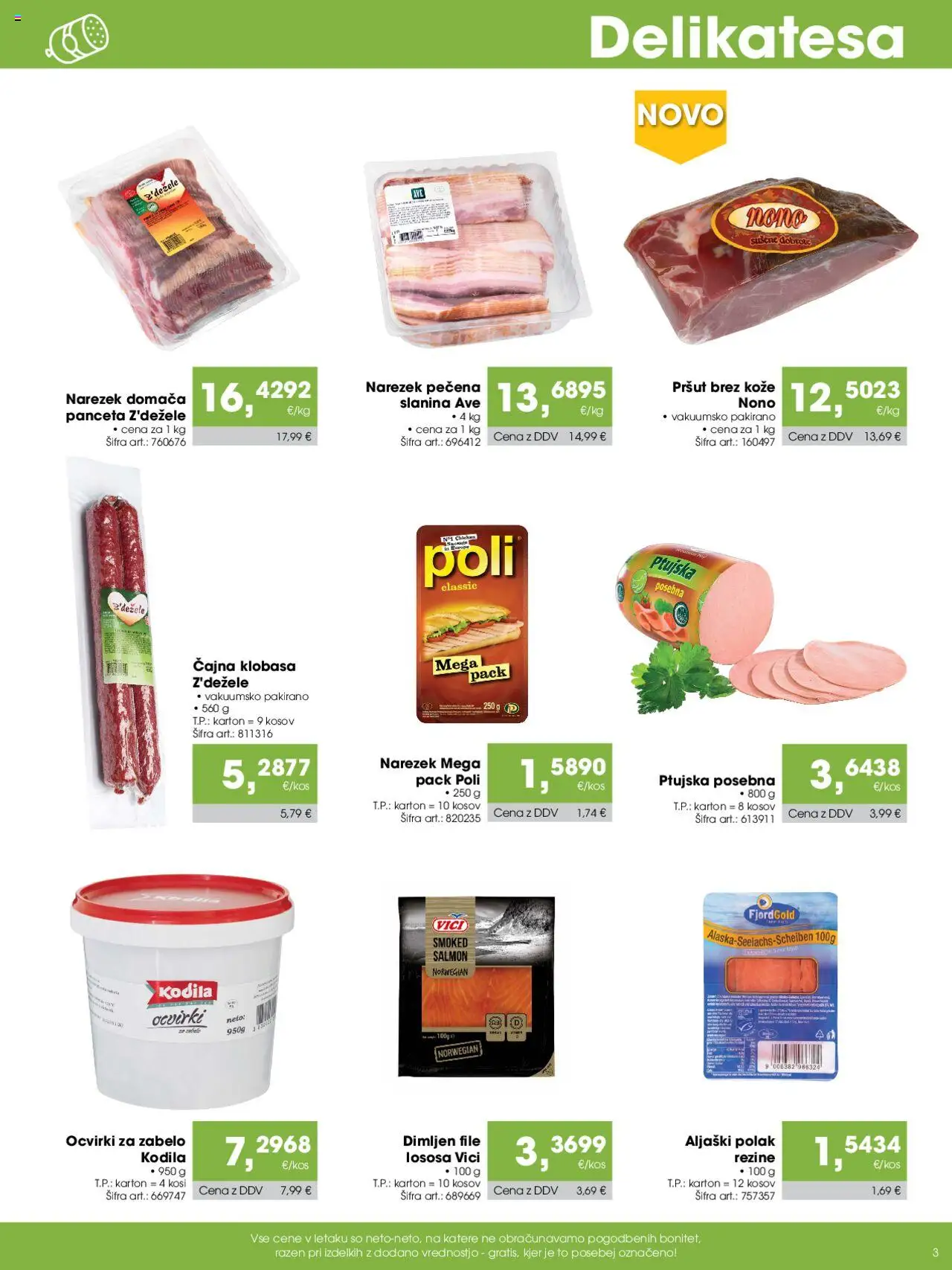 Tuš katalog cash & carry trgovec │ velja od 07.08.2025 | Stran: 3 | Izdelki: Pršut, Panceta, Slanina, Ocvirki
