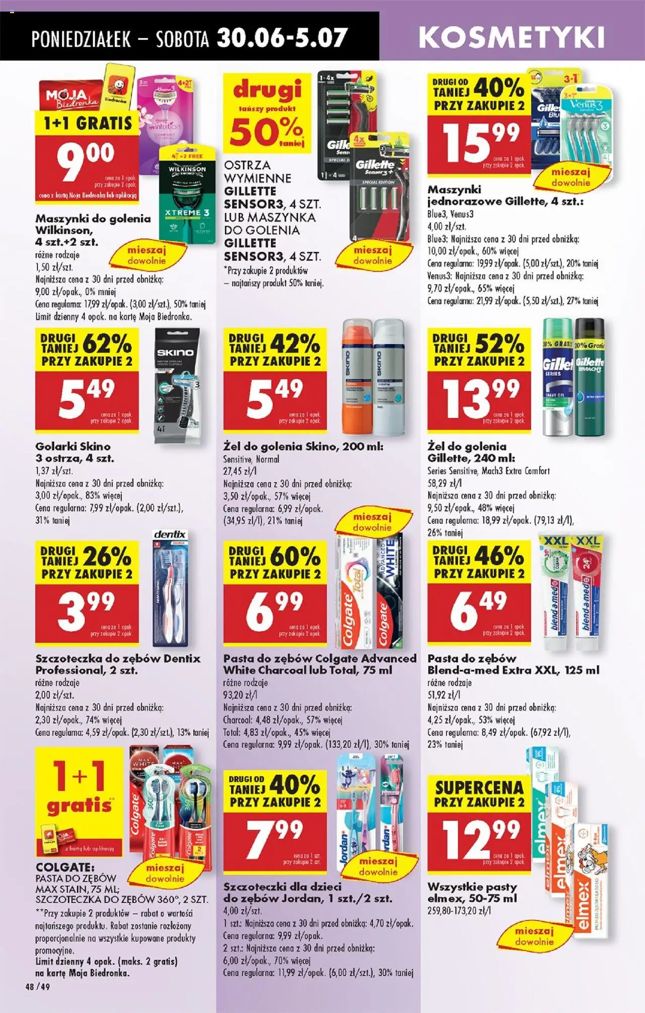 Biedronka gazetka od 30.06.2025 | Strona: 64 | Produkty: Gillette, Kosmetyki, Maszynka do golenia, Maszynki do golenia
