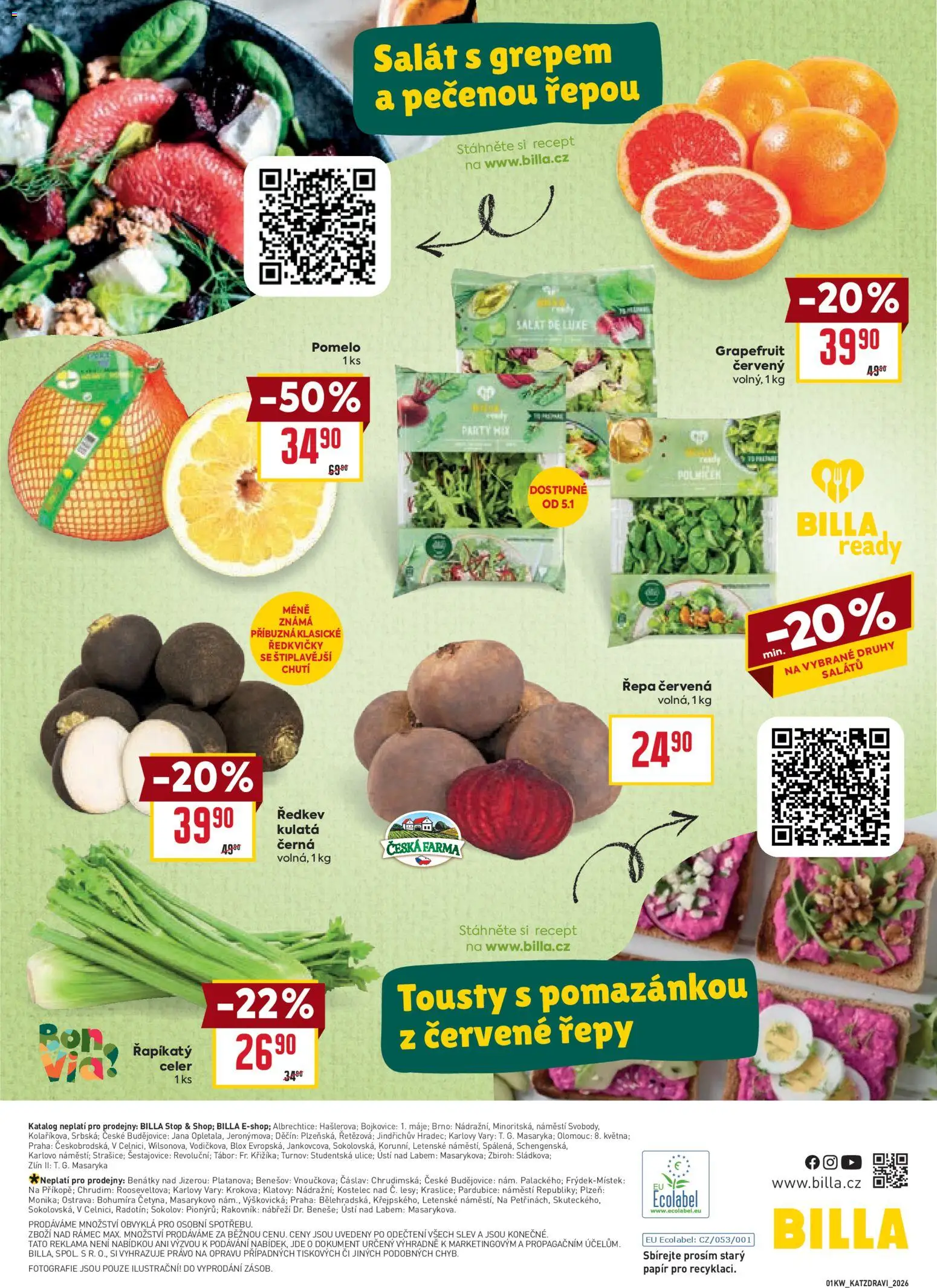 Billa leták - Pro vyvážený jídelníček od 02.01.2026 | Strana: 20
