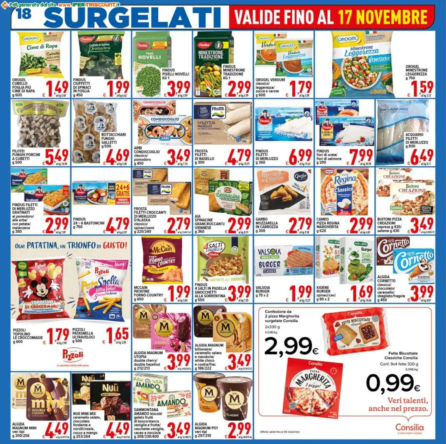 Volantino Ipertriscount del 07.11.2025 | Pagina: 18 | Prodotti: Patatine, Funghi, Piselli, Cocco