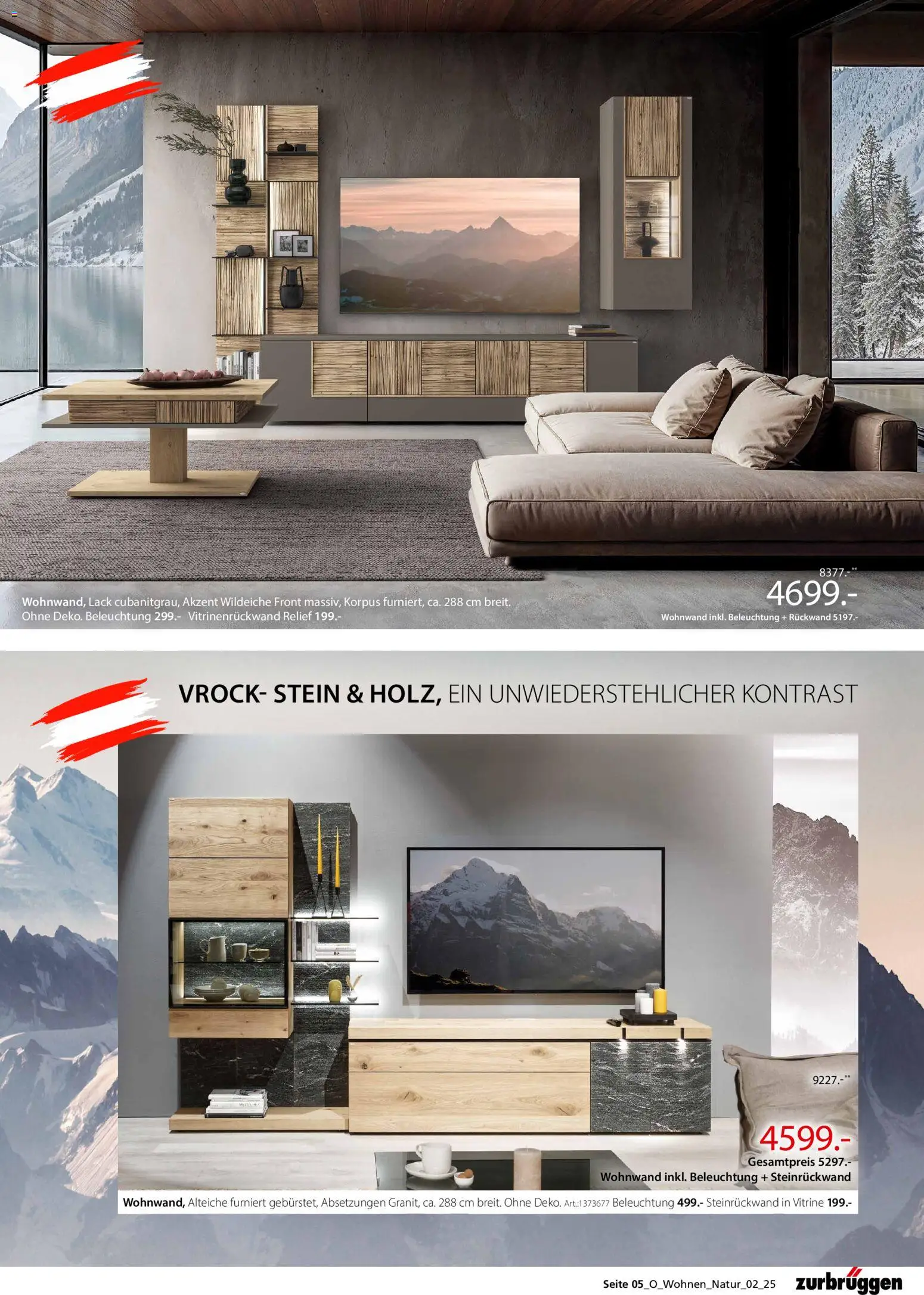 Zurbrüggen  Natürlich Wohnen – gültig ab 27.10.2025 | Seite: 5 | Produkte: Wohnwand, Vitrine