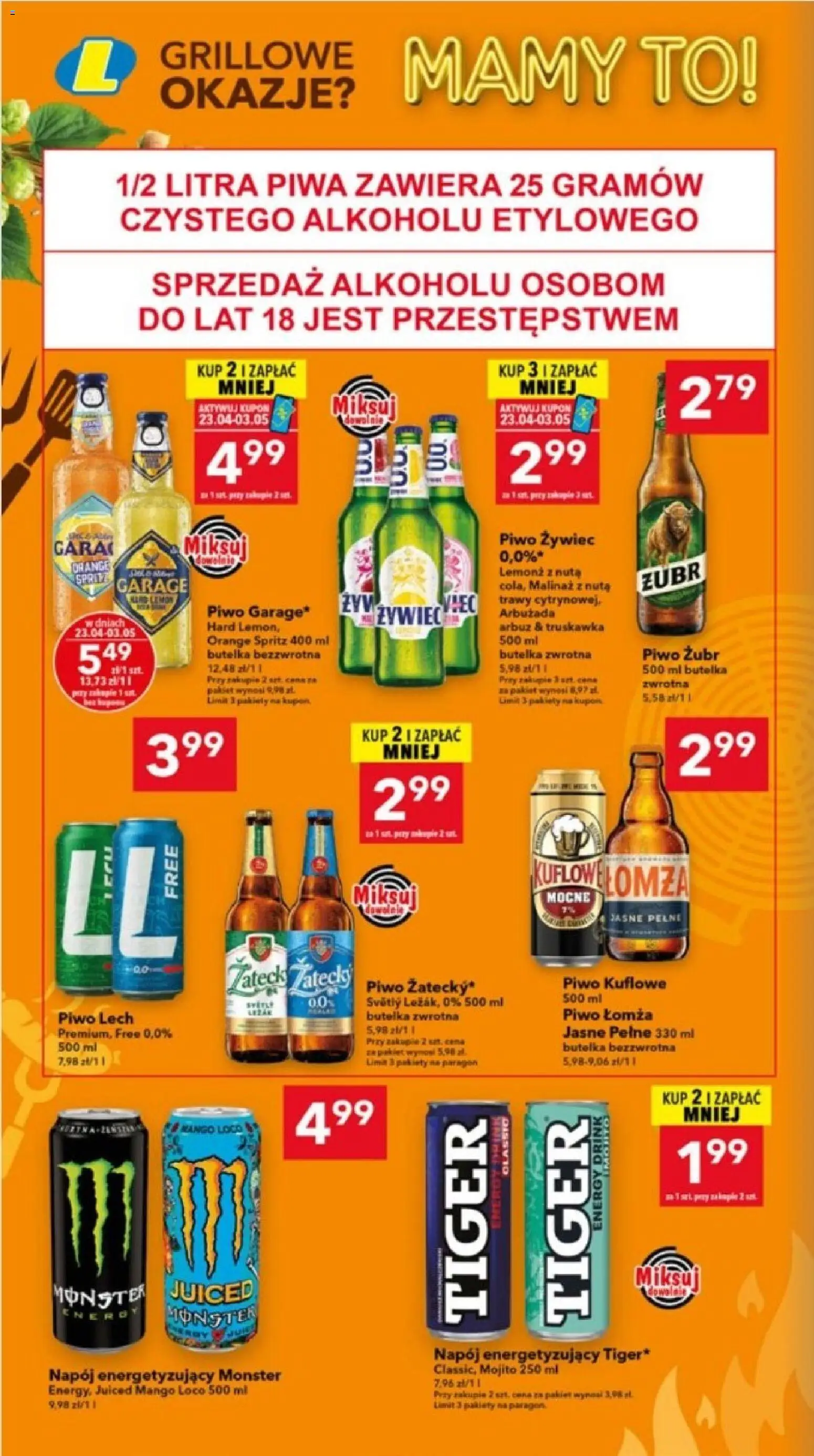 Lewiatan gazetka - Ostrów Wielkopolski od 23.04.2026 | Strona: 8 | Produkty: Piwo żubr, Arbuz, Trawy, Piwo