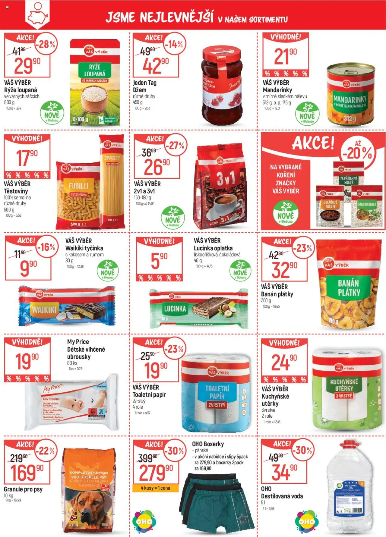 Globus leták od 13.08.2025 | Strana: 4 | Produkty: Granule pro psy, Těstoviny, Mandarinky, Banán