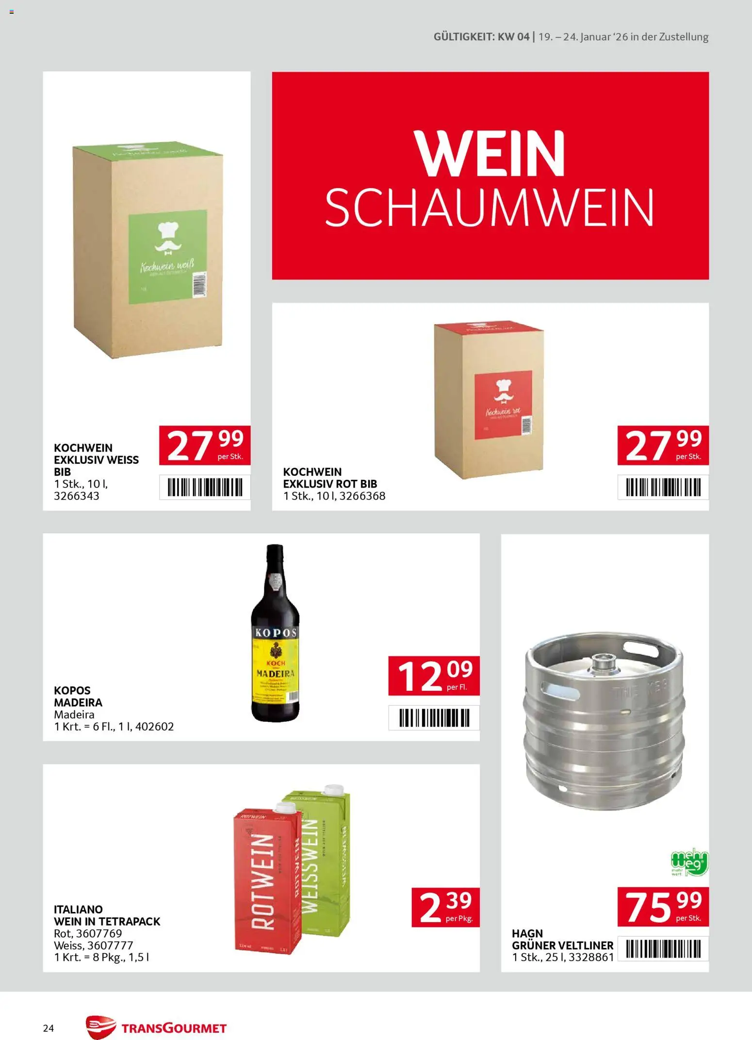 Transgourmet Zustellaktion gültig ab 19.01.2026 | Seite: 24 | Produkte: Häränliha, Wein