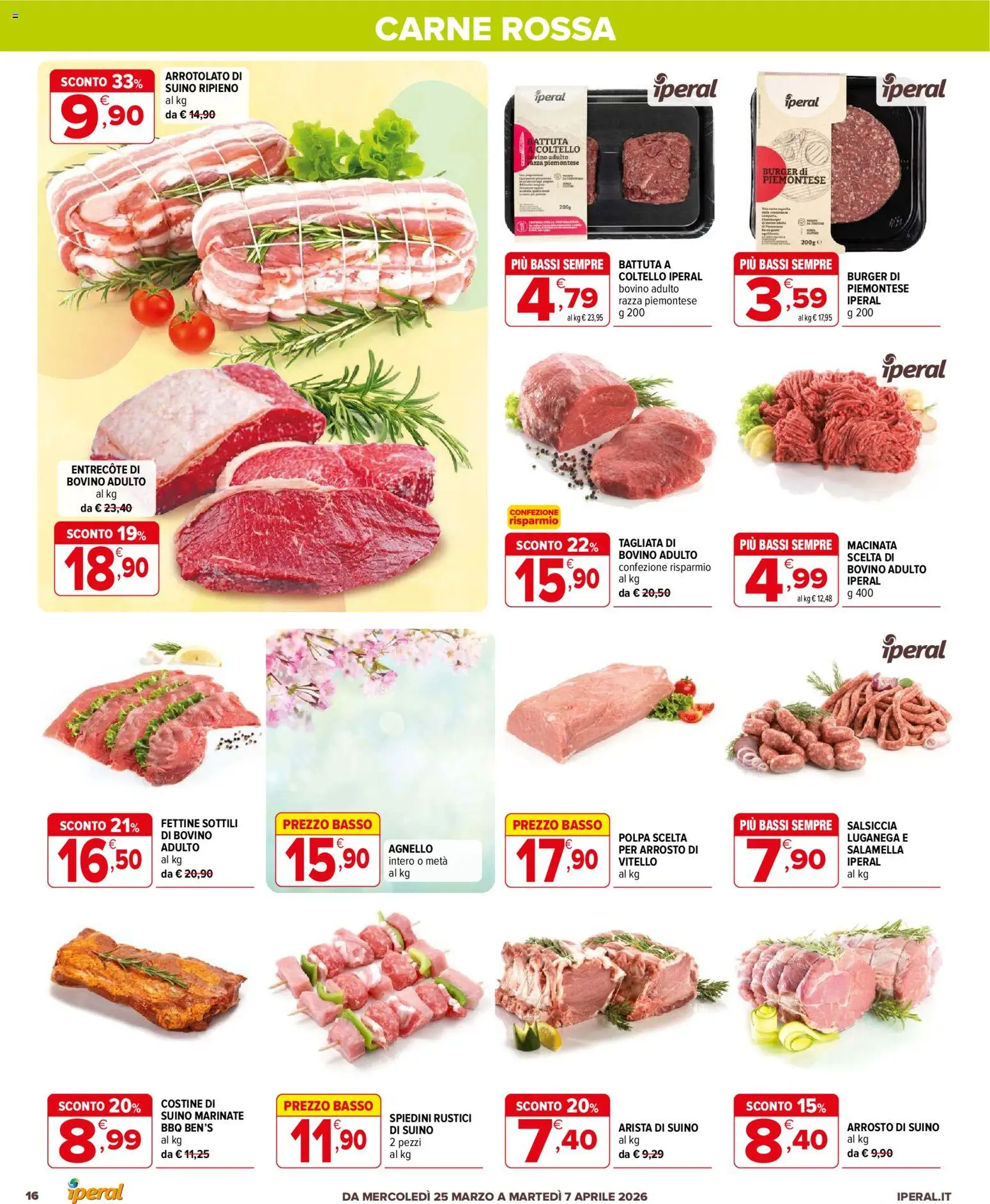 Volantino Iperal del 25.03.2026 | Pagina: 16 | Prodotti: Bovino, Arrosto, Vitello, Spiedini