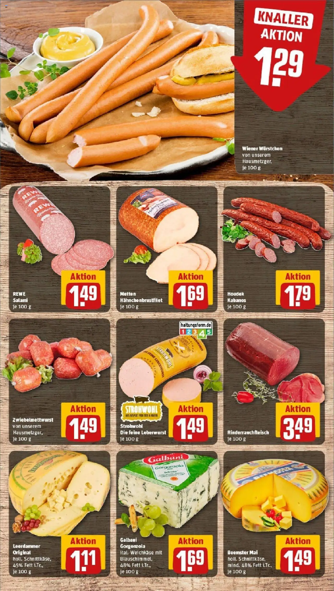 Rewe prospekt Swisttal / Heimerzheim	 - gültig ab dem 08.06.2025 | Seite: 9 | Produkte: Wiener wurstchen, Leerdammer, Salami