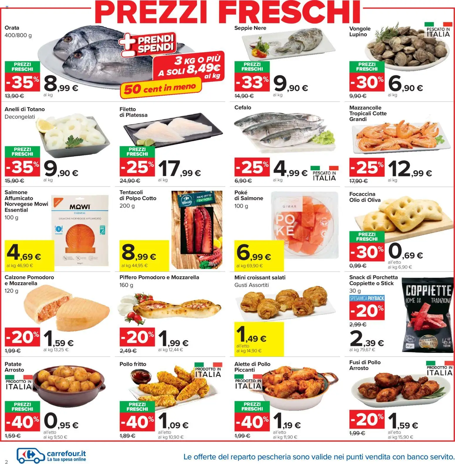 Volantino Carrefour del 02.03.2026 | Pagina: 2 | Prodotti: Arrosto, Patate, Orata, Totano