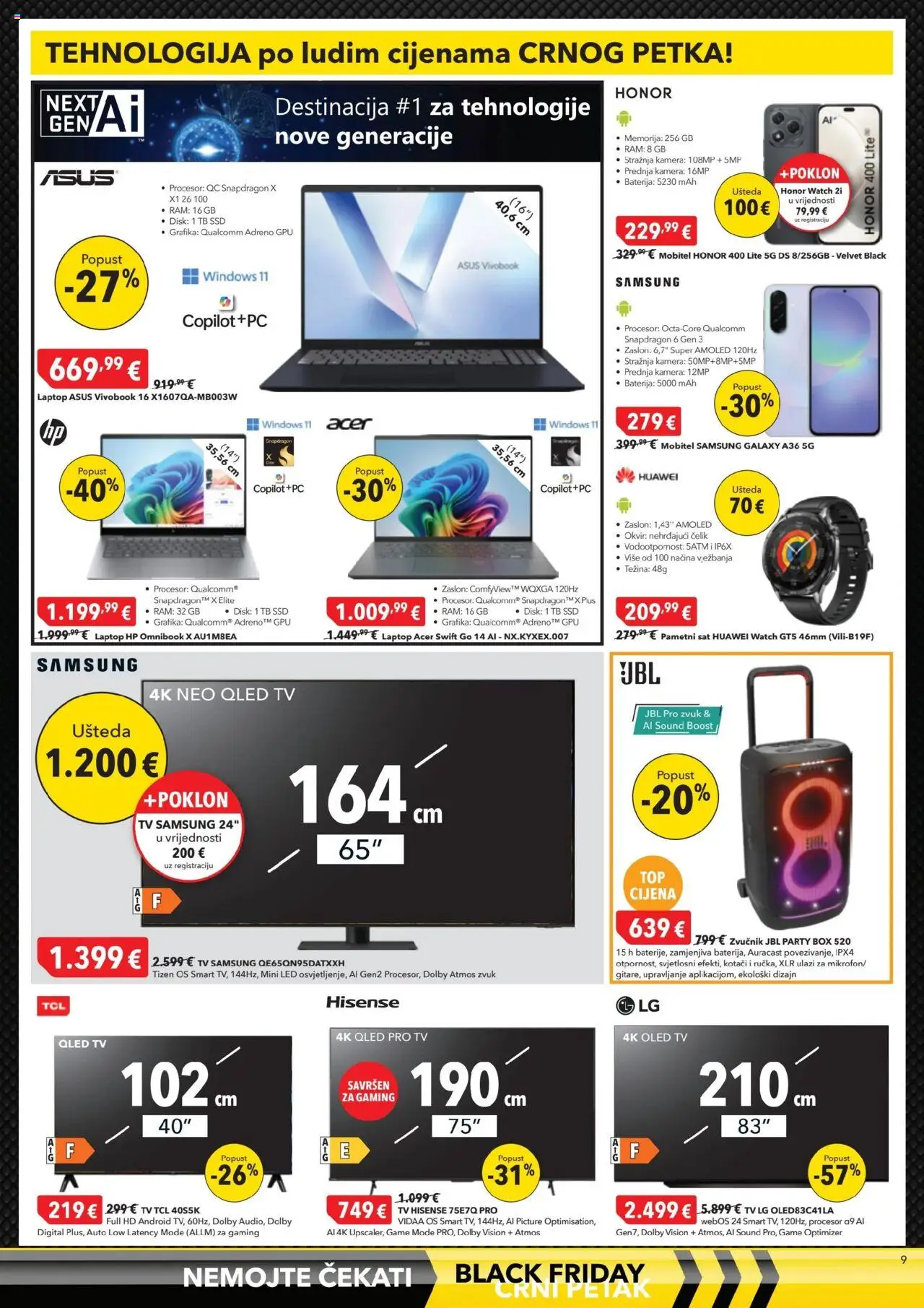 Harvey Norman katalog | vrijedi od 16.10.2025 | Stranica: 9 | Proizvodi: Baterija, Sat, Tv, Disk