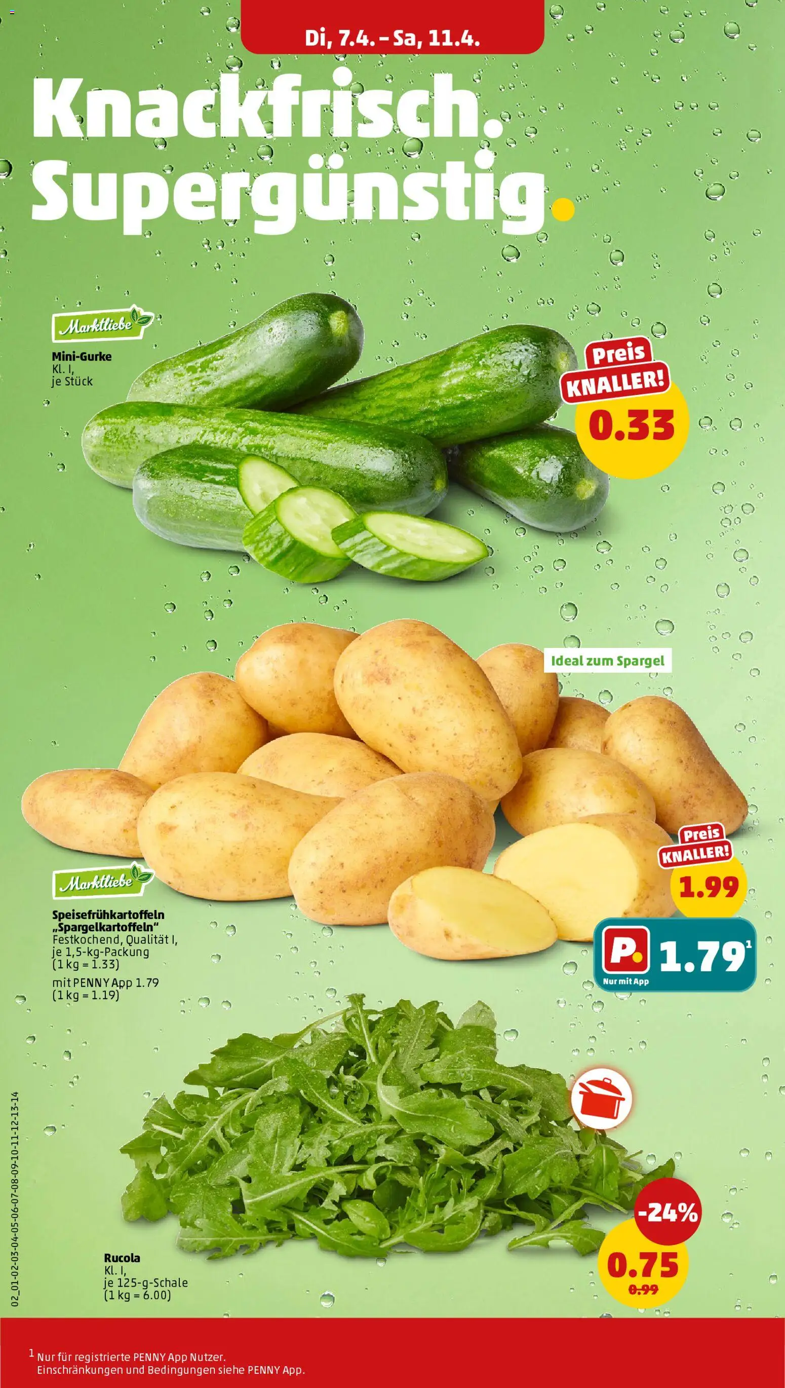 Penny Prospekt 	 – gültig ab 07.04.2026 | Seite: 2 | Produkte: Rucola, Spargel