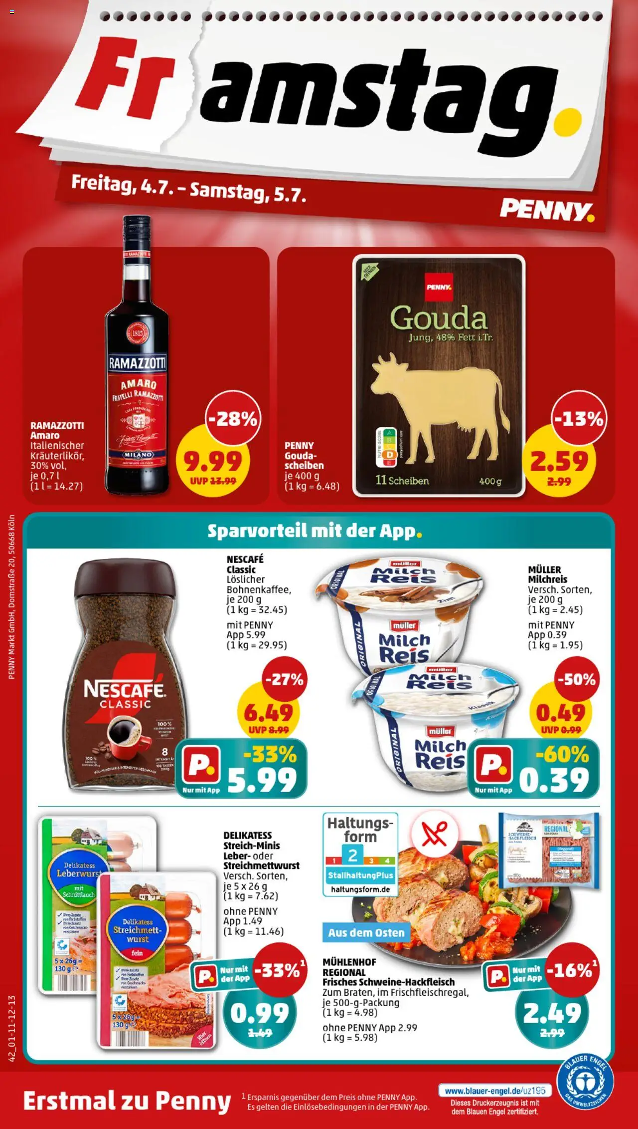 Penny Prospekt 	 - gültig ab dem 30.06.2025 | Seite: 42 | Produkte: Pudding, Nescafe classic, Wurst, Reis