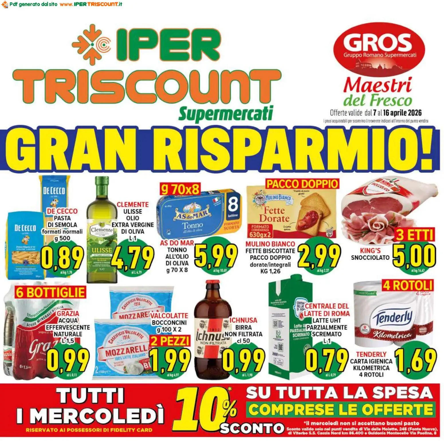 Volantino Ipertriscount del 07.04.2026 | Pagina: 1 | Prodotti: Birra, Latte, Pasta, Fette biscottate