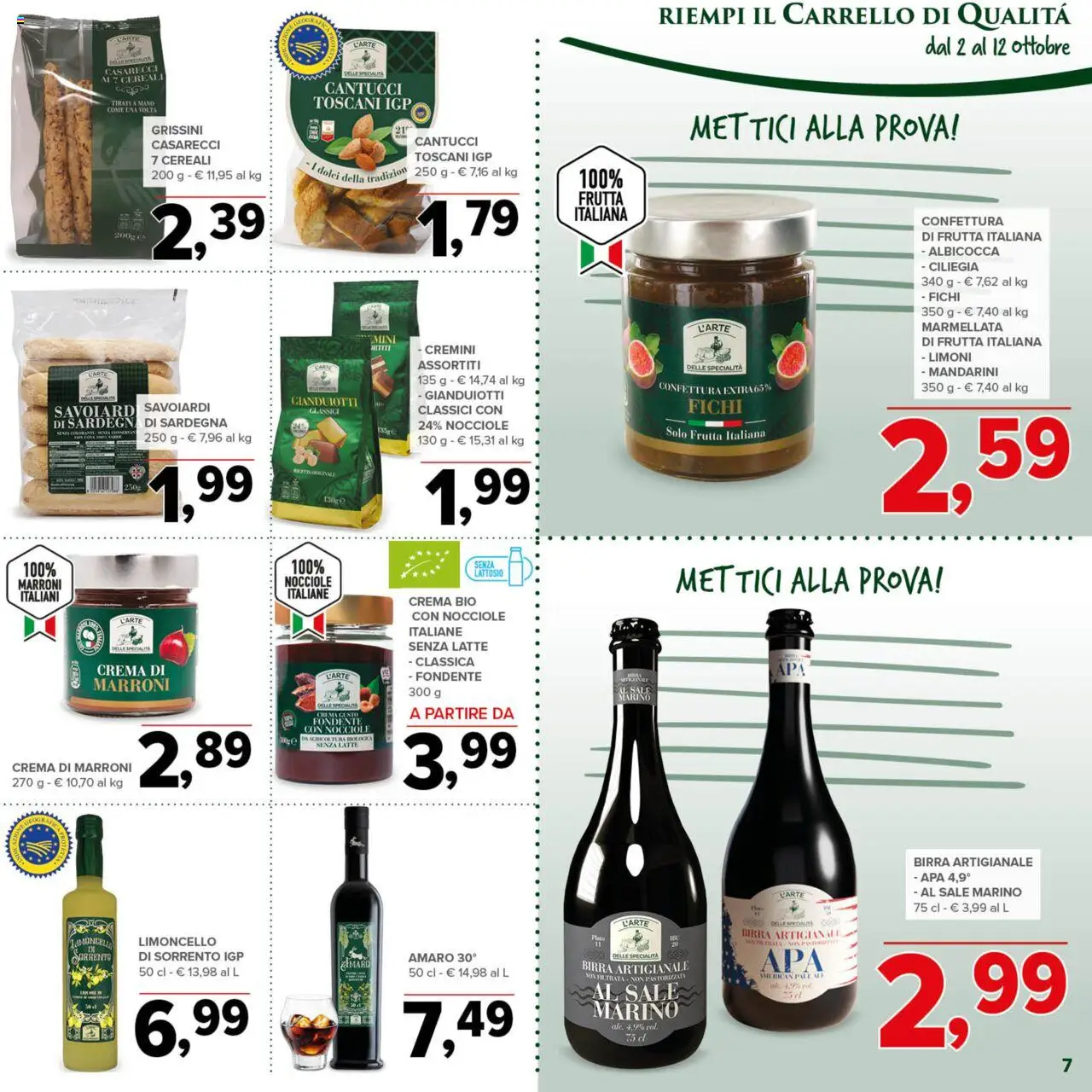 Volantino Todis del 02.10.2025 | Pagina: 7 | Prodotti: Crema, Frutta, Latte, Carrello