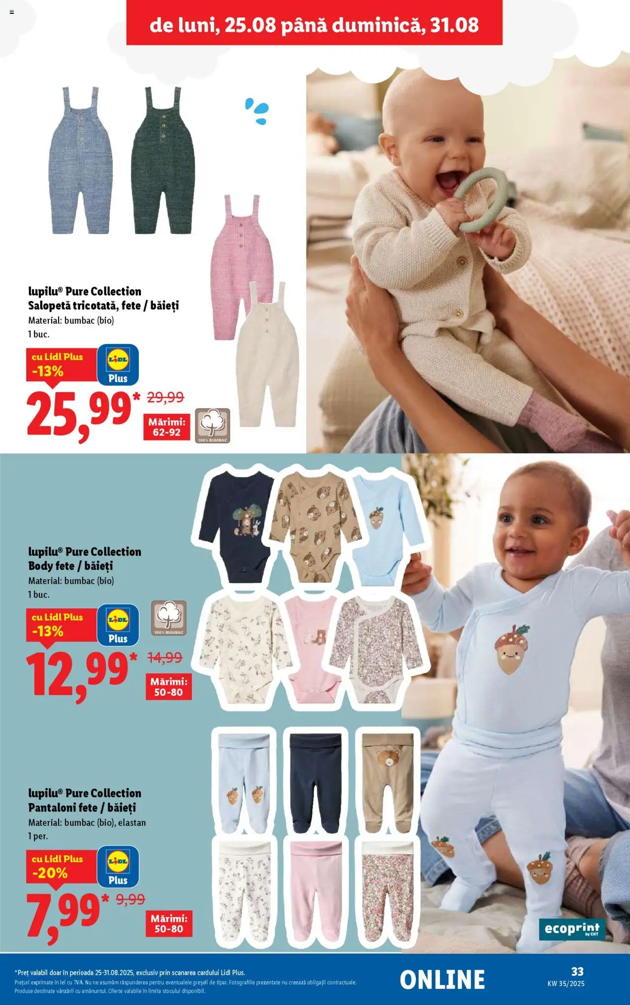 Catalog Lidl – valabil de la 25.08.2025 | Pagină: 33 | Produse: Şerit ödül, Body, Pantaloni, Salopetă