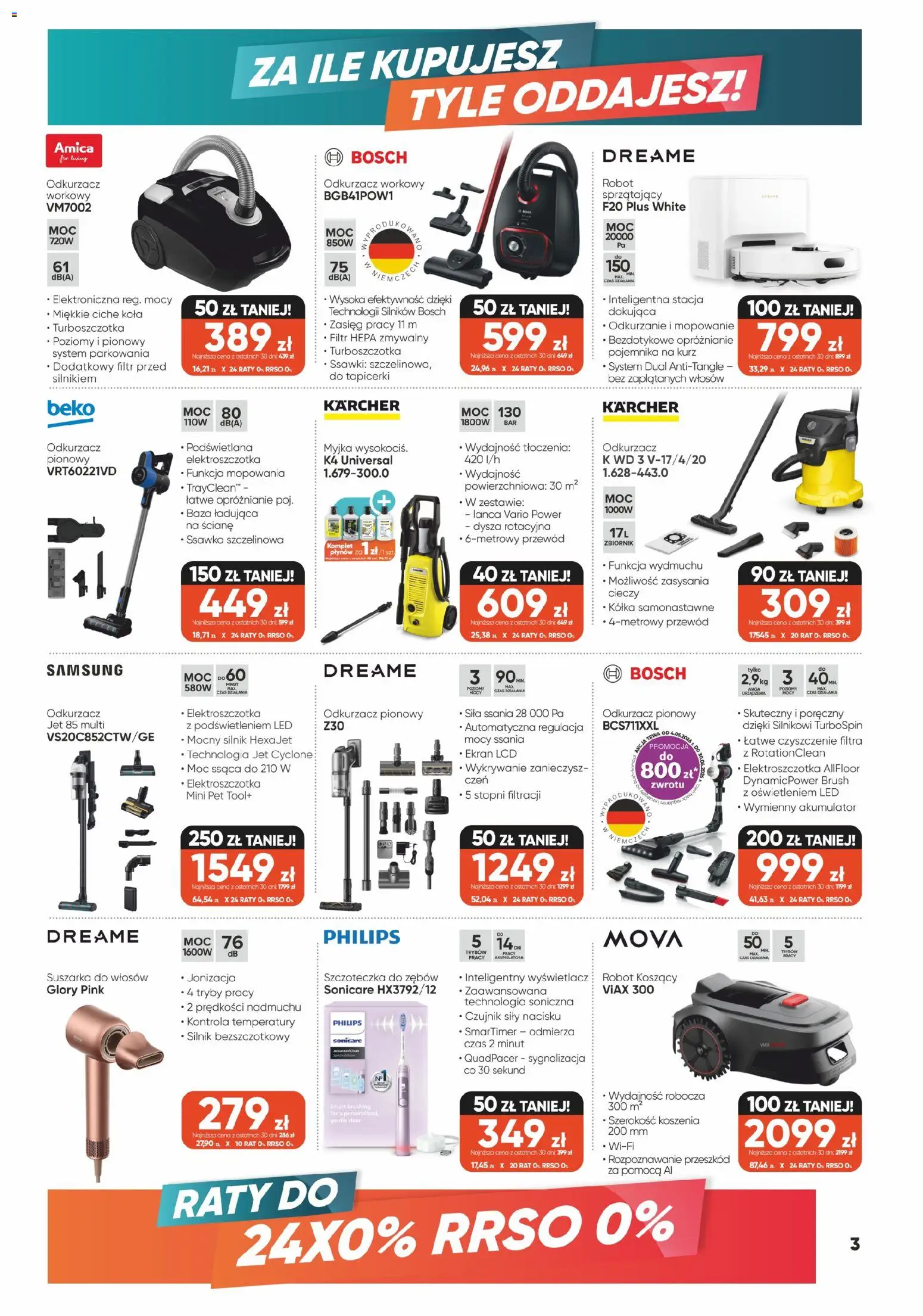 Max elektro gazetka od 28.04.2026 | Strona: 3 | Produkty: Waga, Odkurzacz, Odkurzacz pionowy, Szczoteczka do zębów