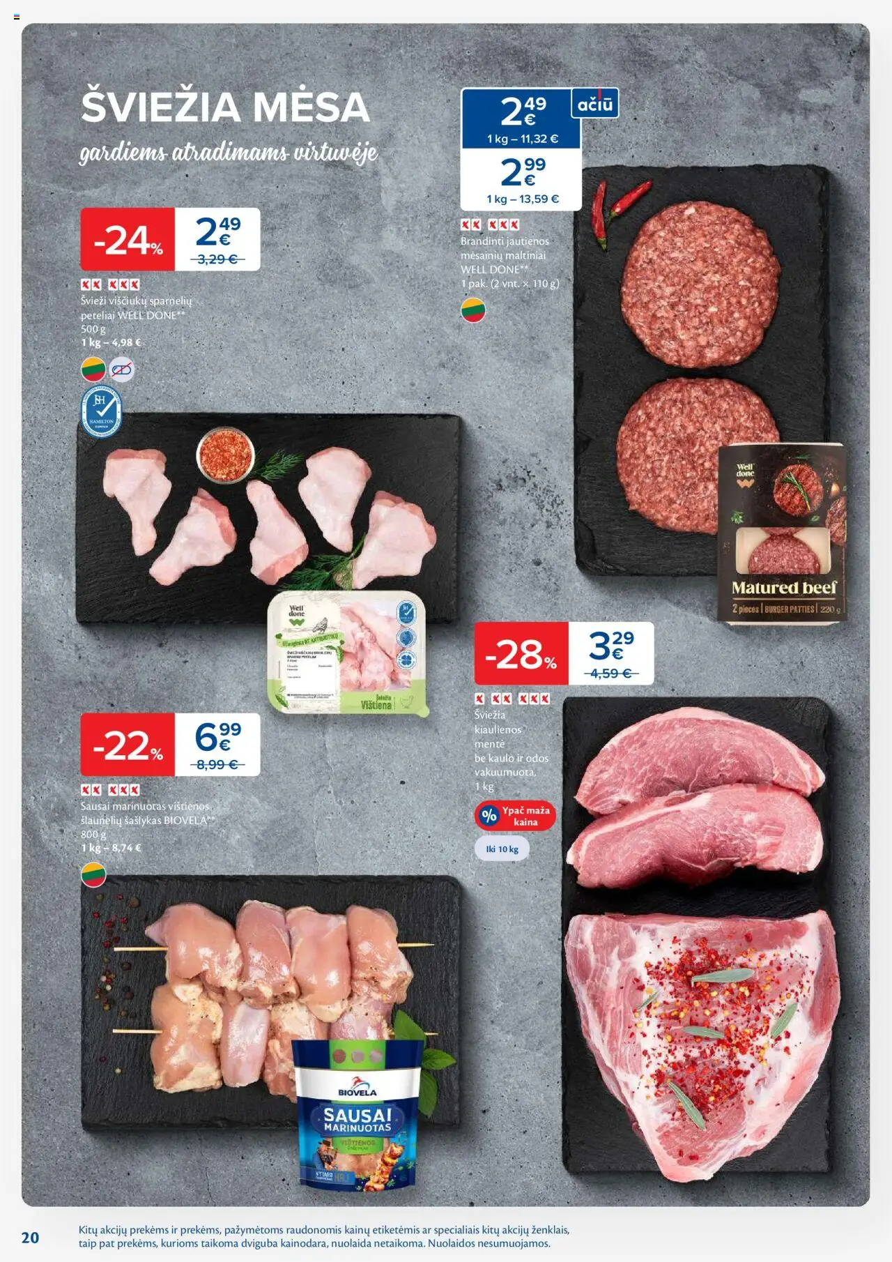 MAXIMA - Leidinys│galioja nuo 02.09.2025 | Puslapis: 20 | Prekių: Kiaulienos, Jautienos, Viščiukų, Vištiena