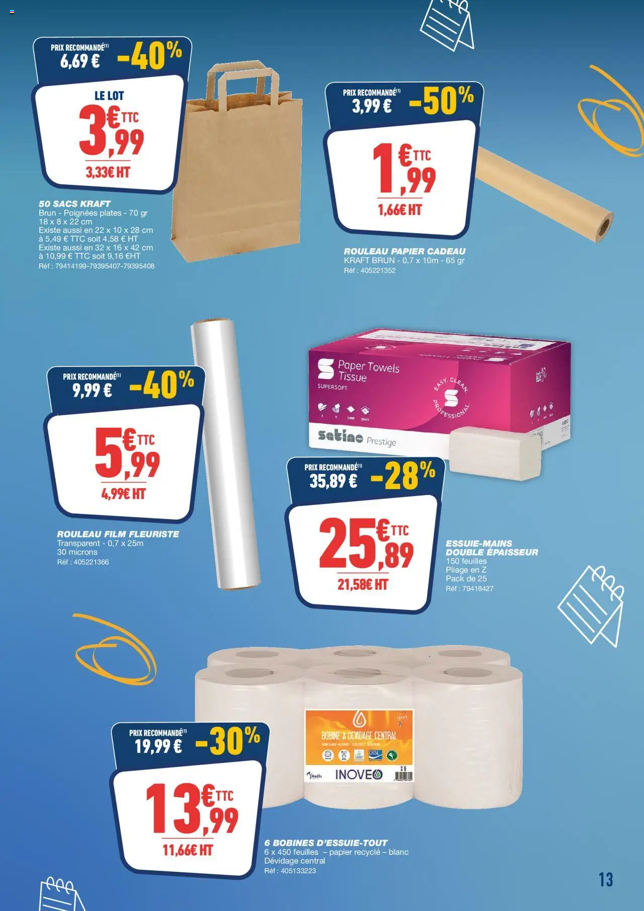  | Page: 13 | Produits: Papier cadeau, Rouleau, Poignées