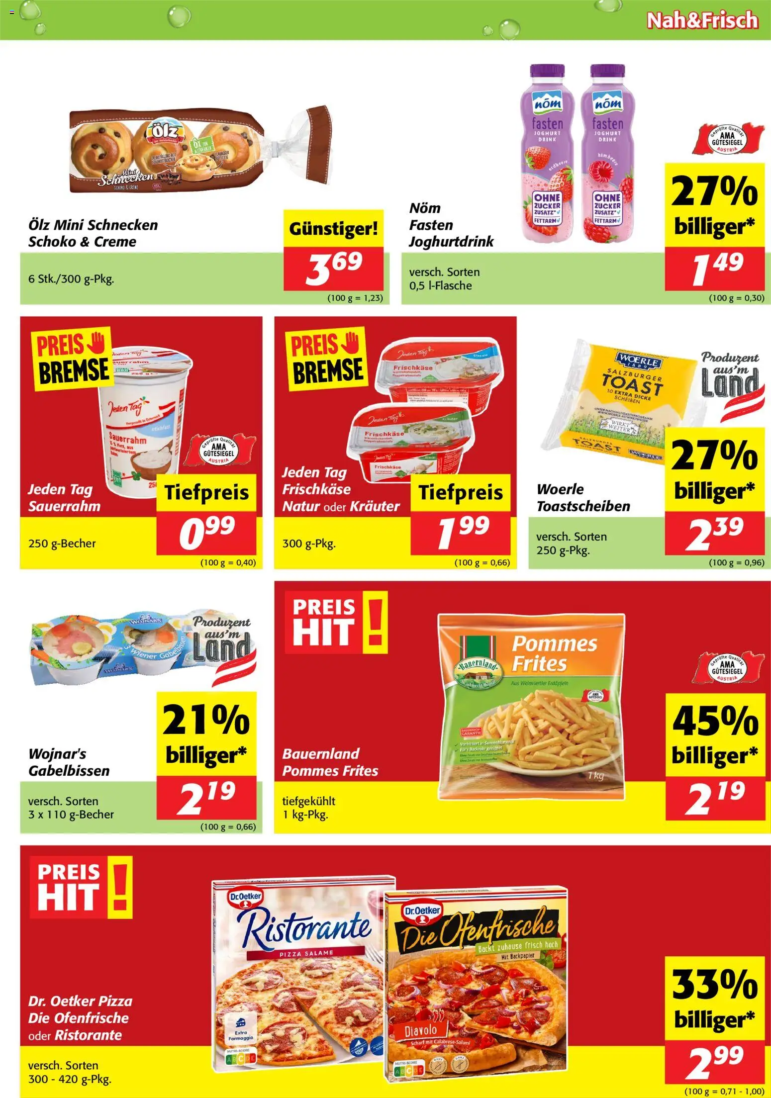 Nah und Frisch Flugblatt gültig ab 05.11.2025 | Seite: 3 | Produkte: Creme, Joghurt, Pizza, Sauerrahm