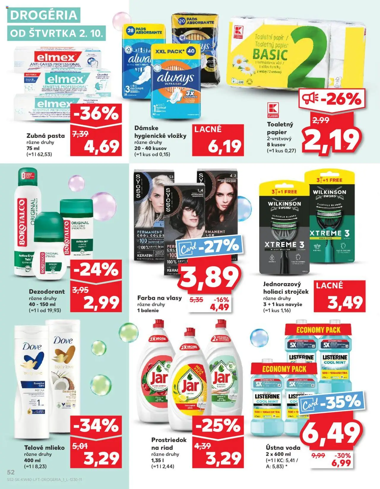 Nové Kaufland akcie – leták je platný od 02.10.2025 | Strana: 52 | Produkty: Strojček, Holiaci strojček, Farba na vlasy