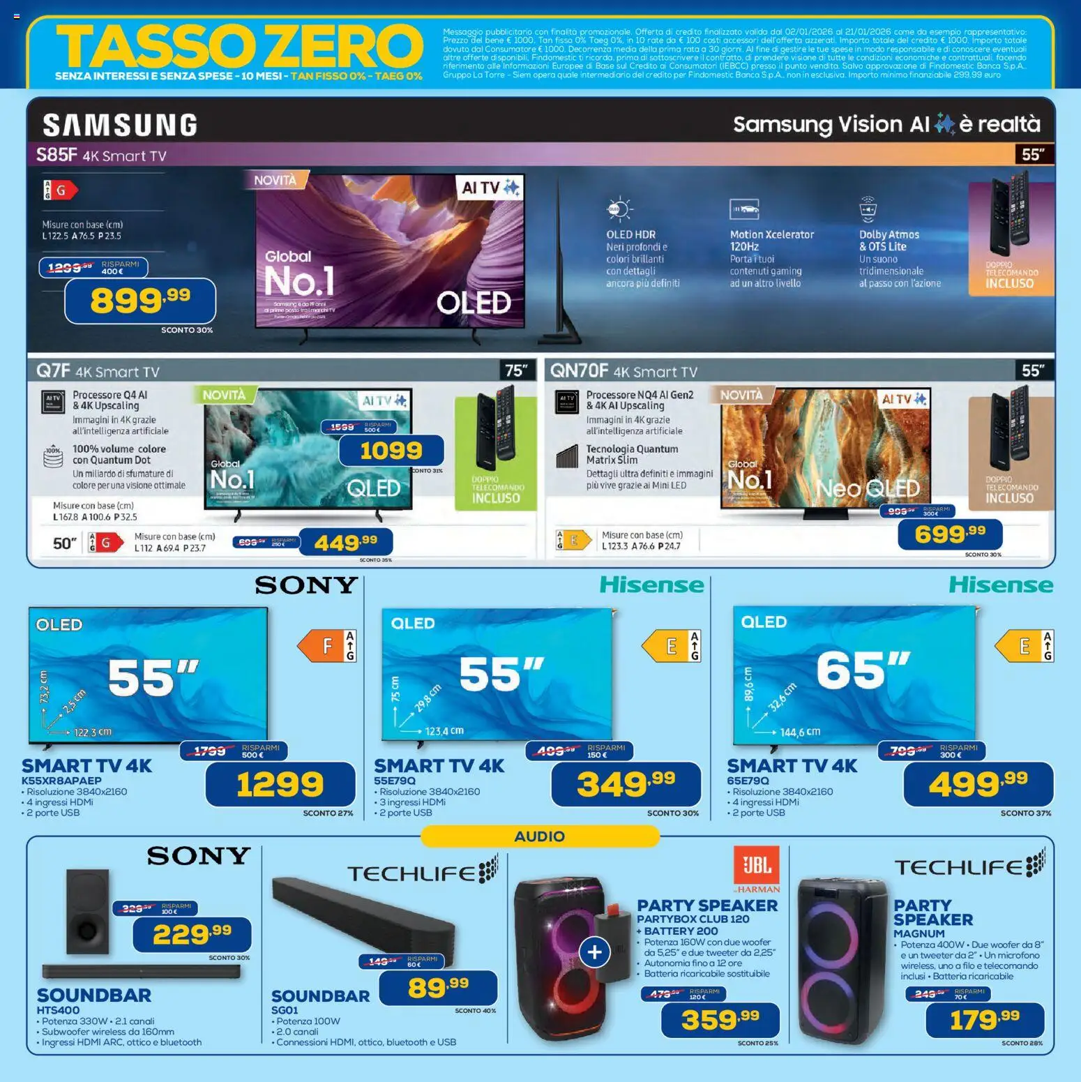 Volantino Euronics del 02.01.2026 | Pagina: 3 | Prodotti: smart TV, Soundbar, Batteria, Samsung