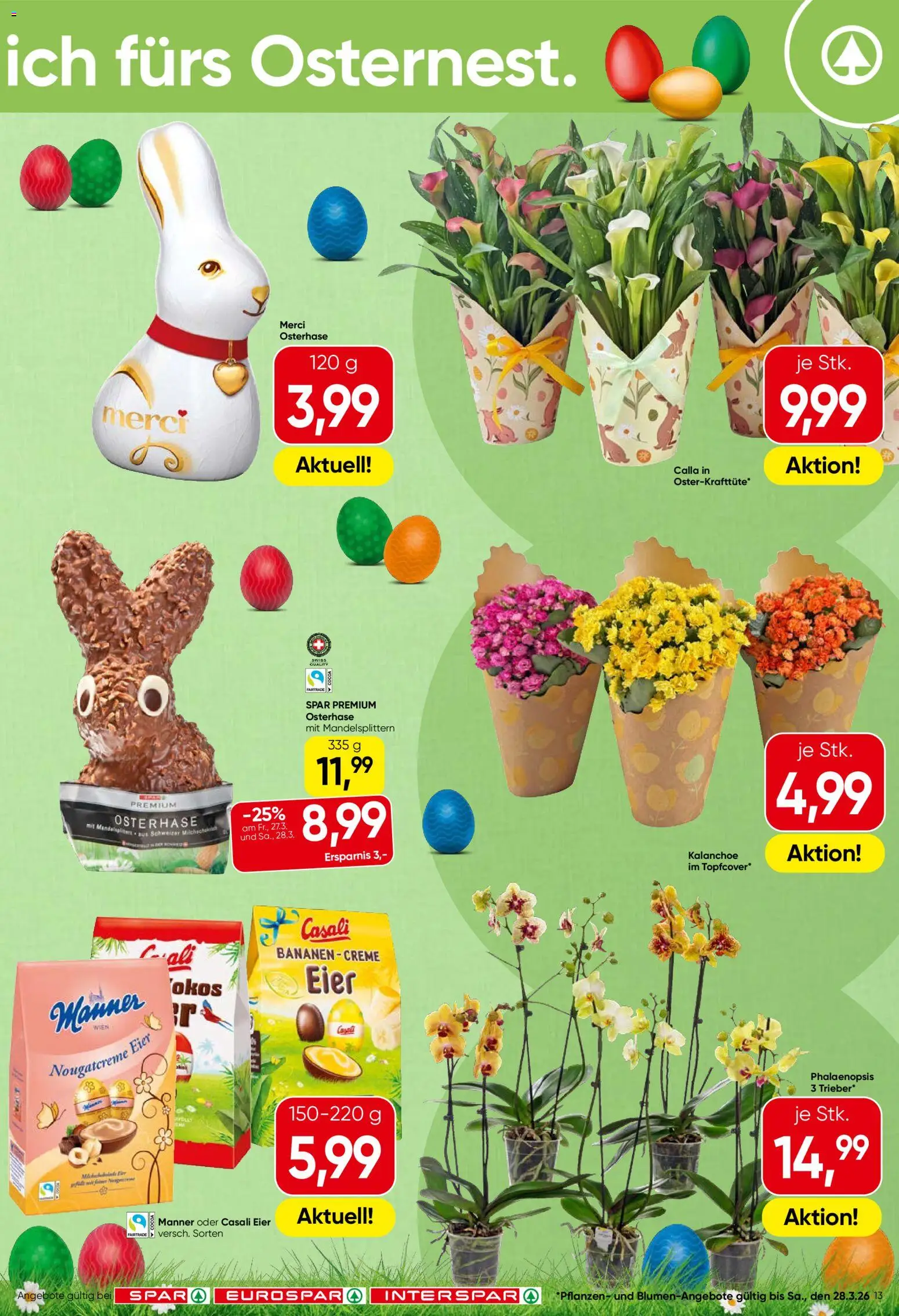 Spar Flugblatt - Vorarlberg gültig ab 26.03.2026 | Seite: 13 | Produkte: Creme, Eier, Bananen