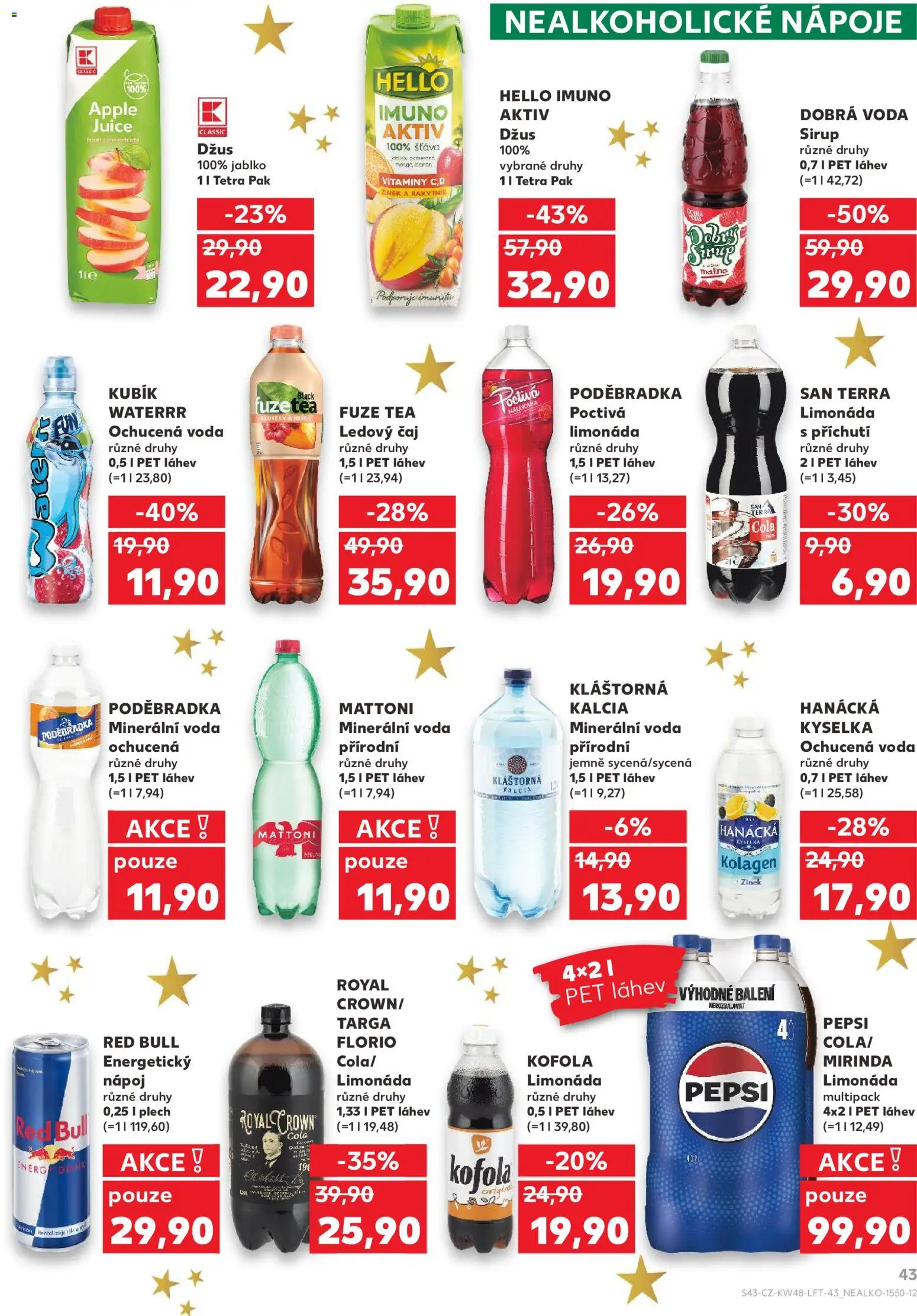 Kaufland leták - Praha 4 od 26.11.2025 | Strana: 43 | Produkty: Vitamíny, Kolagen, Kofola, Red Bull