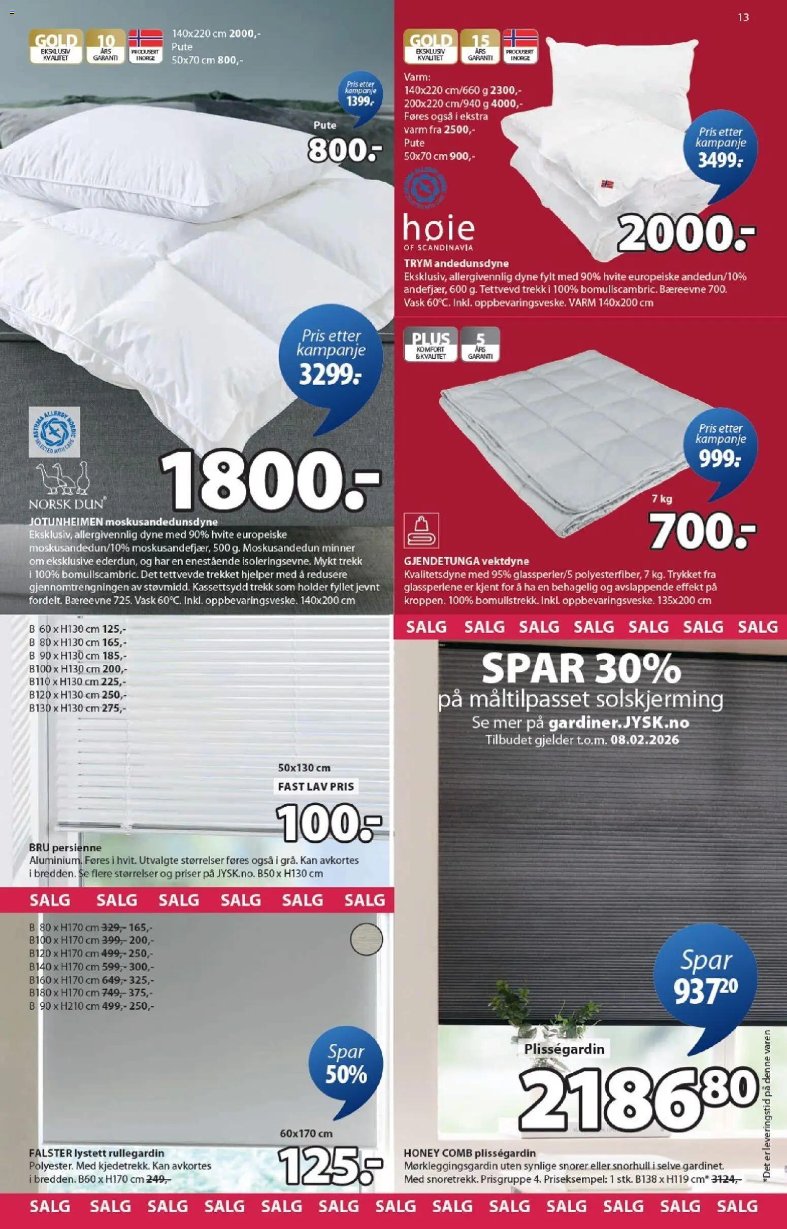 {H1} | Side: 13 | Produkter: Dyne, Vask, Суміш дитяча, Pute