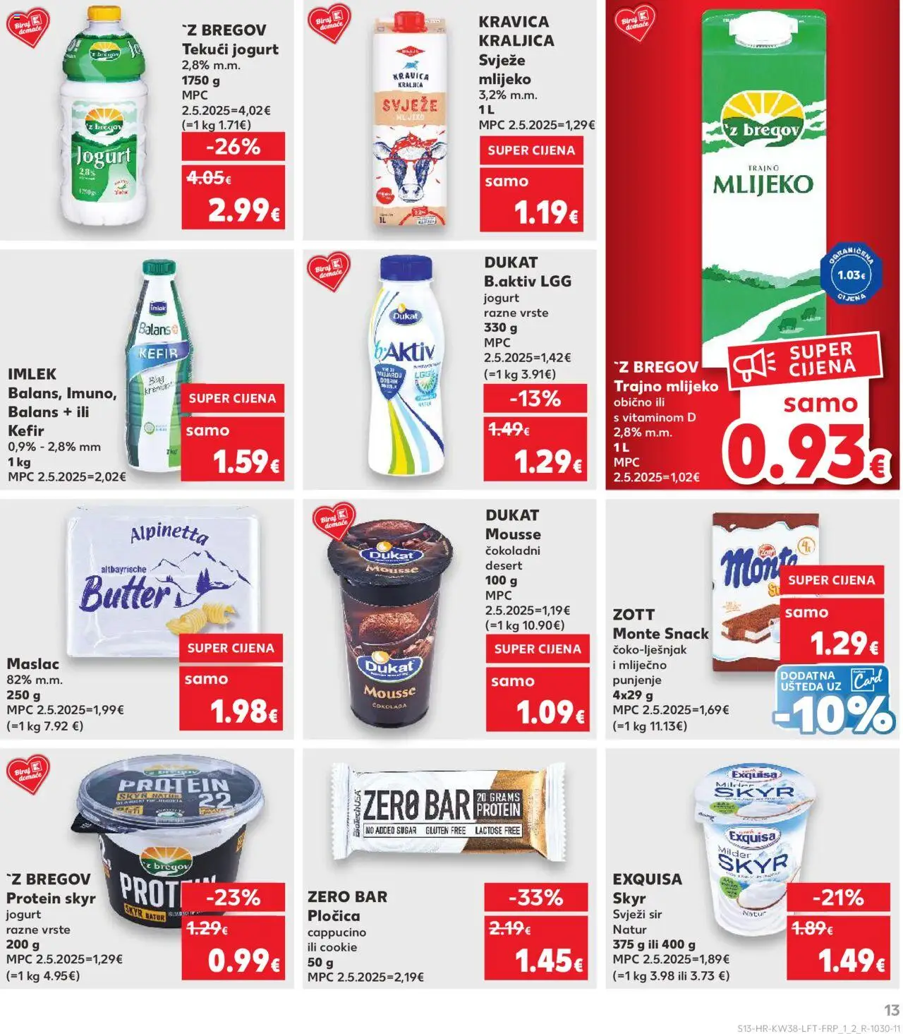Kaufland katalog | vrijedi od 17.09.2025 | Stranica: 13 | Proizvodi: Mlijeko, Maslac, Čokolada, Kefir