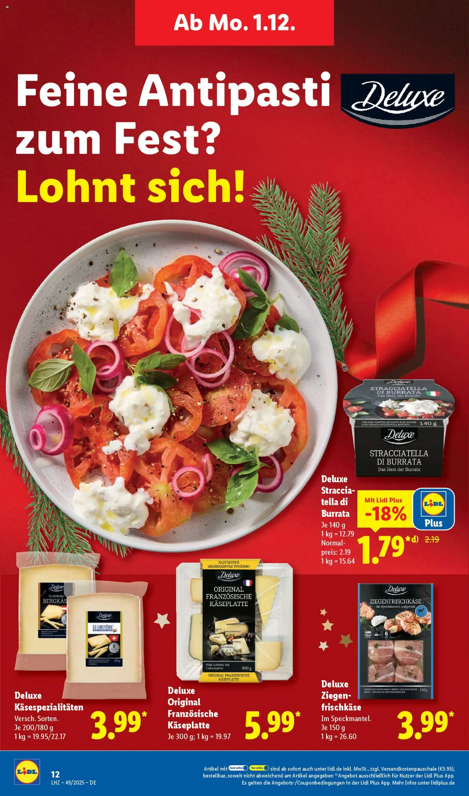 Lidl Prospekt Lüchow – gültig ab 01.12.2025 | Seite: 22 | Produkte: Burrata, Frischkase