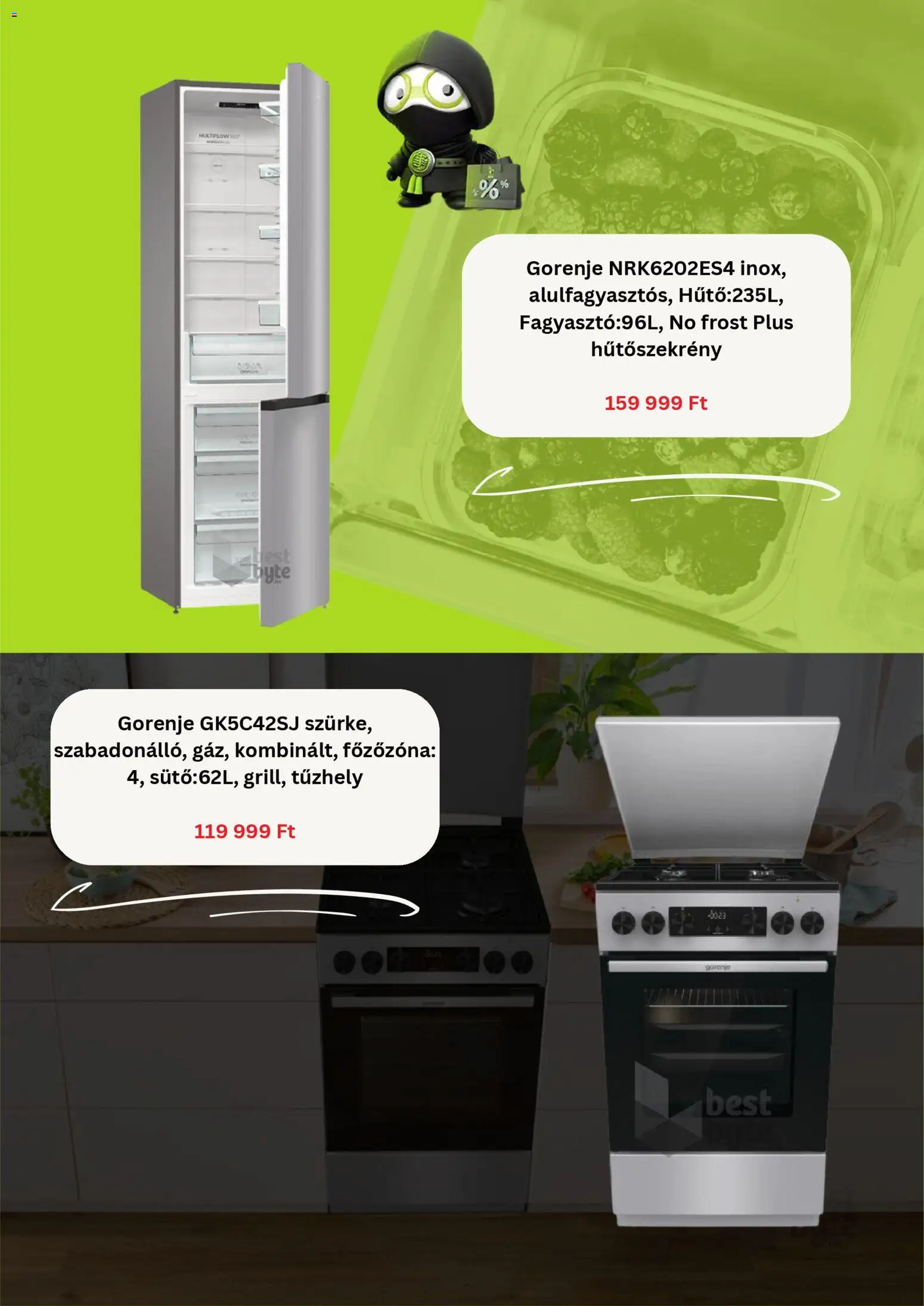 Best Byte akciós ujság - amely érvényes a következő dátumtól: 04.11.2025 | Oldal: 3 | Termékek: Hűtőszekrény, Tűzhely