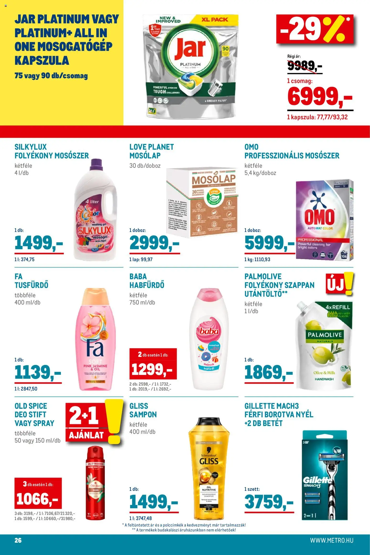 Metro akciós ujság - amely érvényes a következő dátumtól: 01.12.2025 | Oldal: 26 | Termékek: Habfürdő, Stift, Tusfürdő, Mosogatógép kapszula