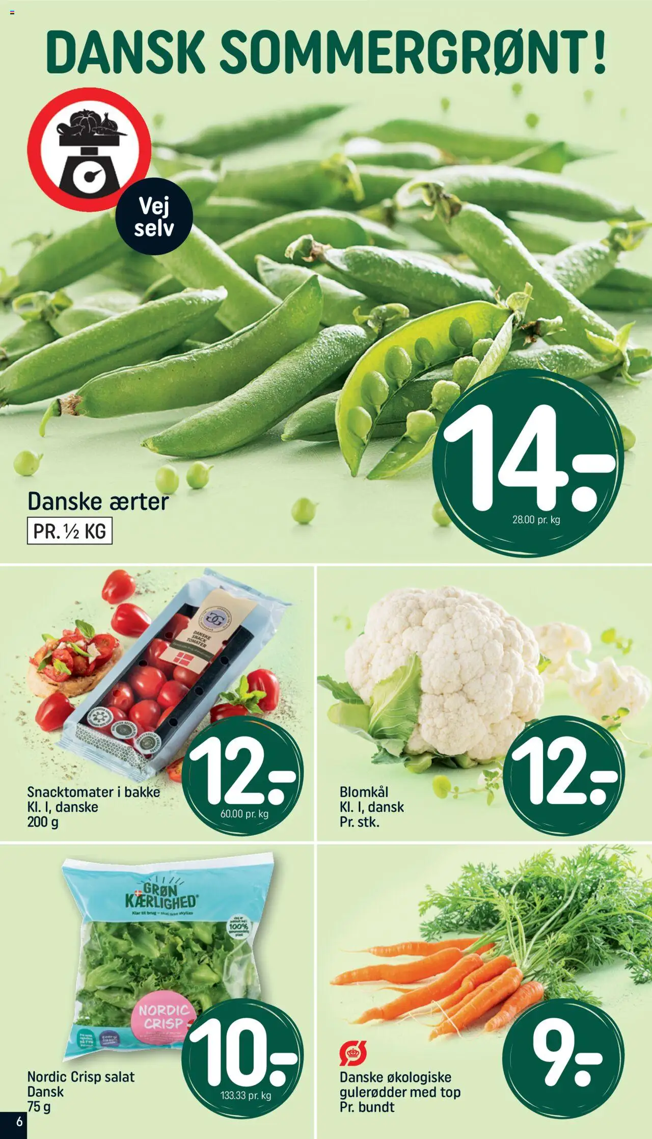 Rema 1000 Tilbudsavis gyldig fra 29.06.2025 | Side: 6 | Produkter: Tomater, Gulerødder, Salat, Blomkål