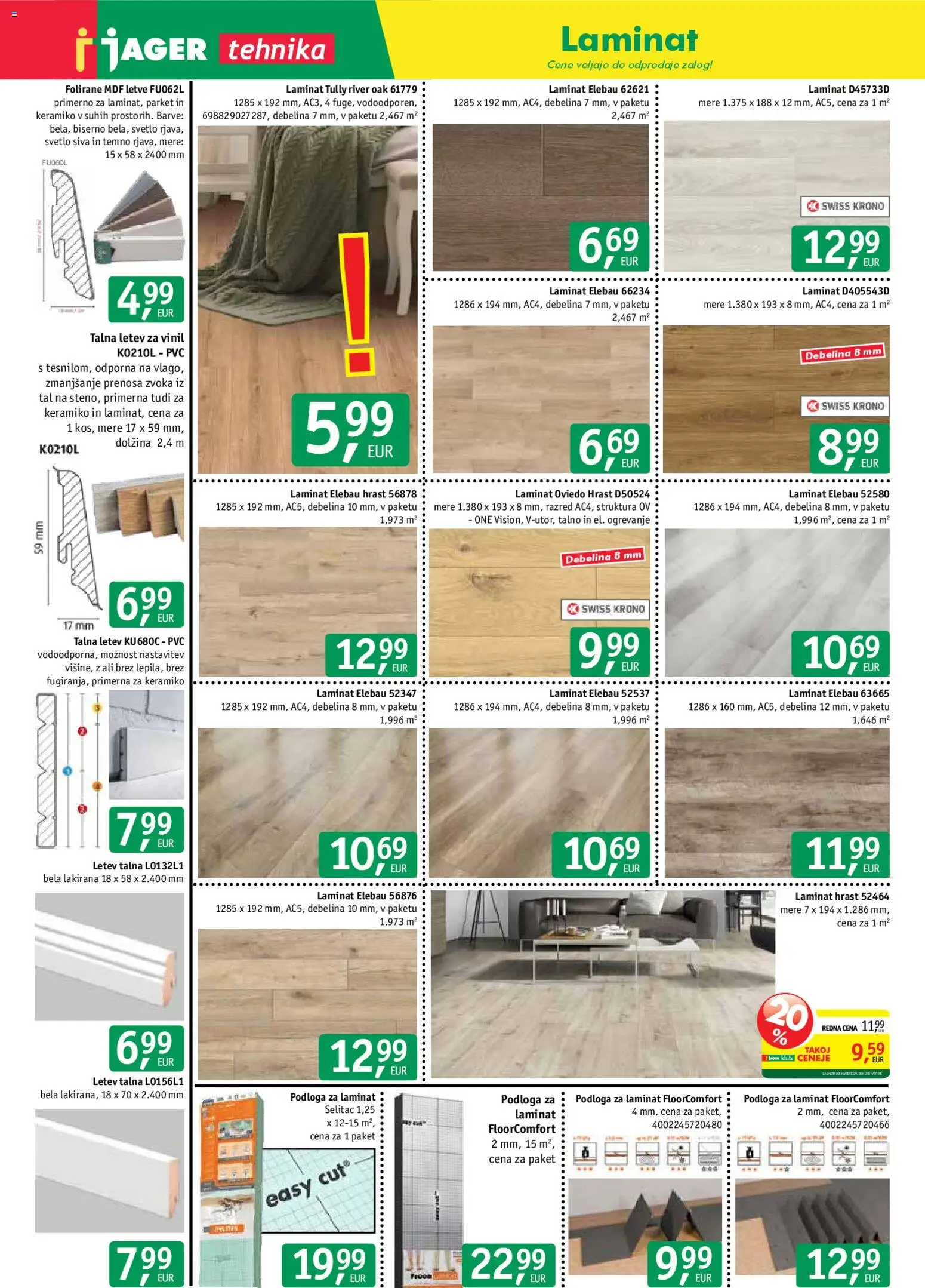 Novi Jager katalog ponudbe – veljaven od 14.01.2026 | Stran: 8 | Izdelki: Letev, Podloga