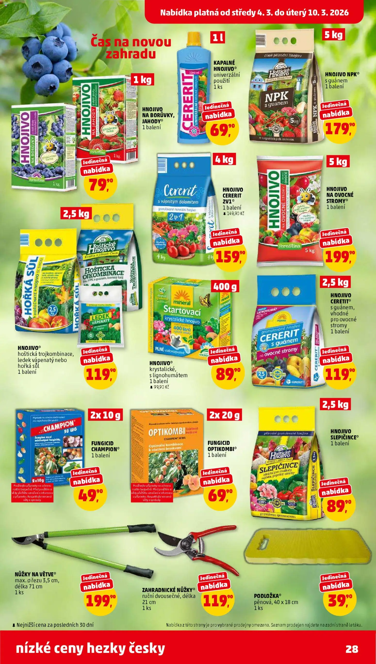 Penny Market leták od 04.03.2026 | Strana: 28 | Produkty: Nůžky, Borůvky, Nůžky na větve, Hnojivo
