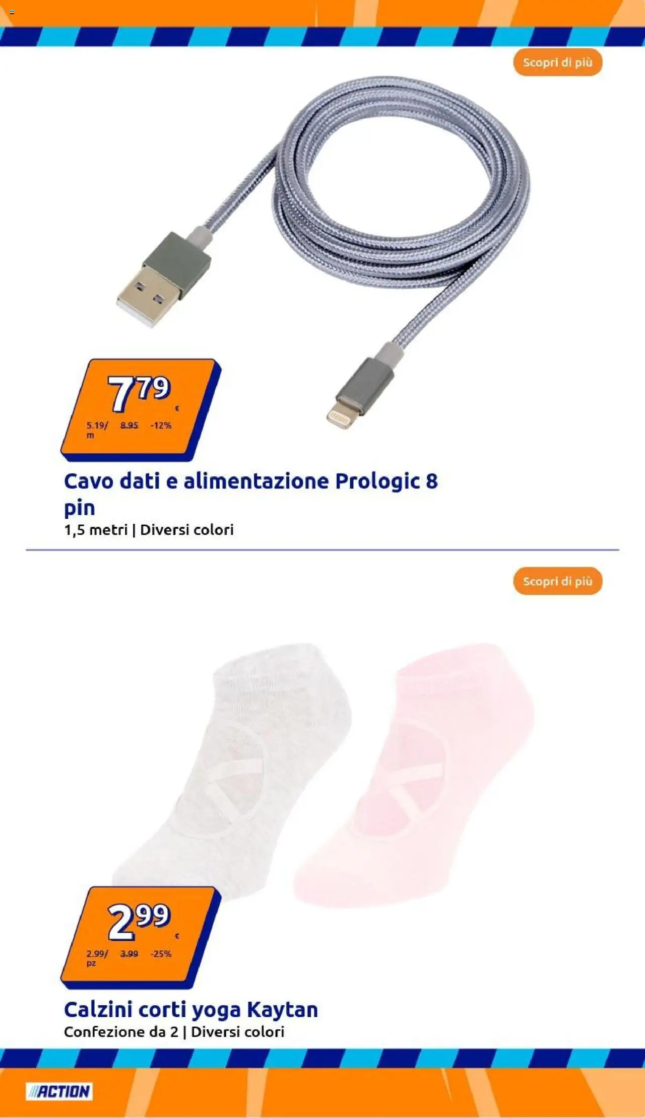 Volantino Action del 10.09.2025 | Pagina: 11 | Prodotti: Calzini, Cavo