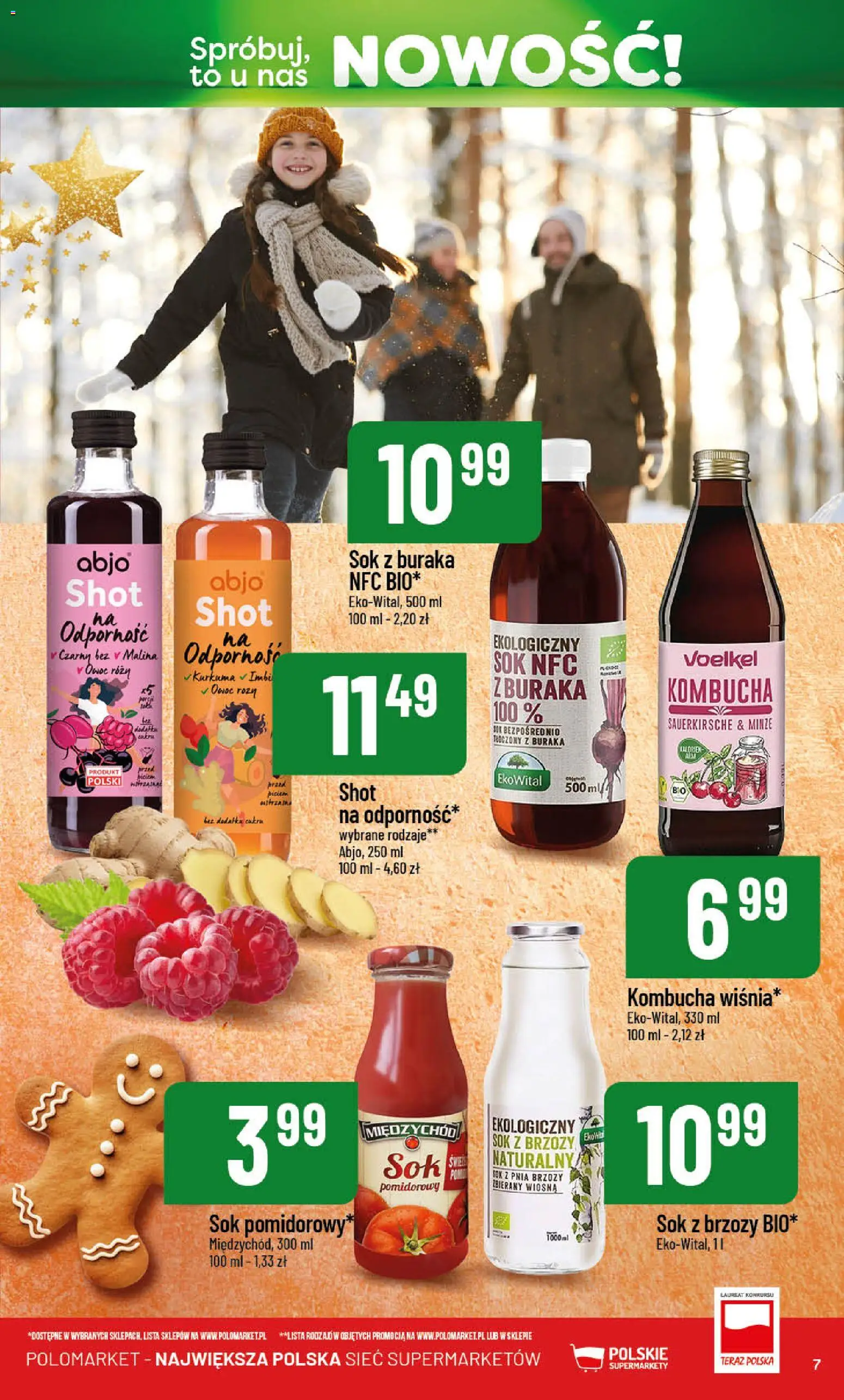 POLOmarket Gazetka - Nowości od 01.12.2025 | Strona: 7 | Produkty: Malina, Kurkuma, Sok, Kombucha