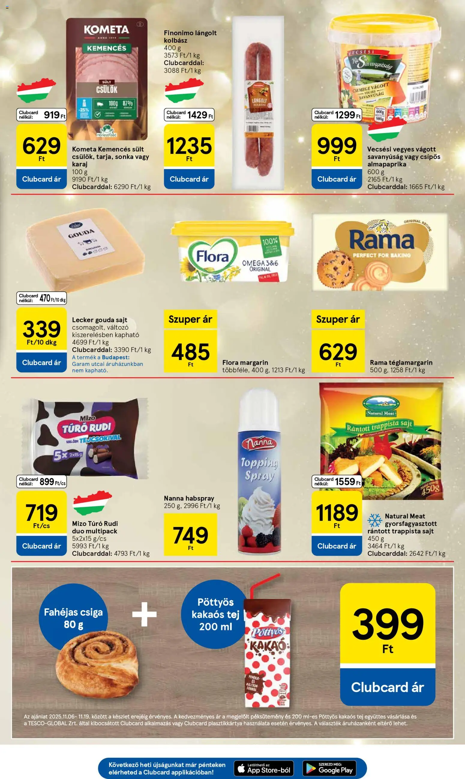 Tesco akciós ujság - amely érvényes a következő dátumtól: 06.11.2025 | Oldal: 3 | Termékek: Rama, Sajt, Almapaprika, Trappista sajt