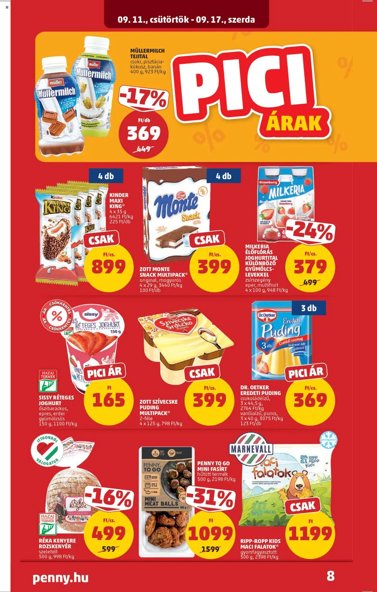 PENNY akciós ujság - amely érvényes a következő dátumtól: 11.09.2025 | Oldal: 10 | Termékek: Puding, Pisztácia, Rozskenyér, Joghurt
