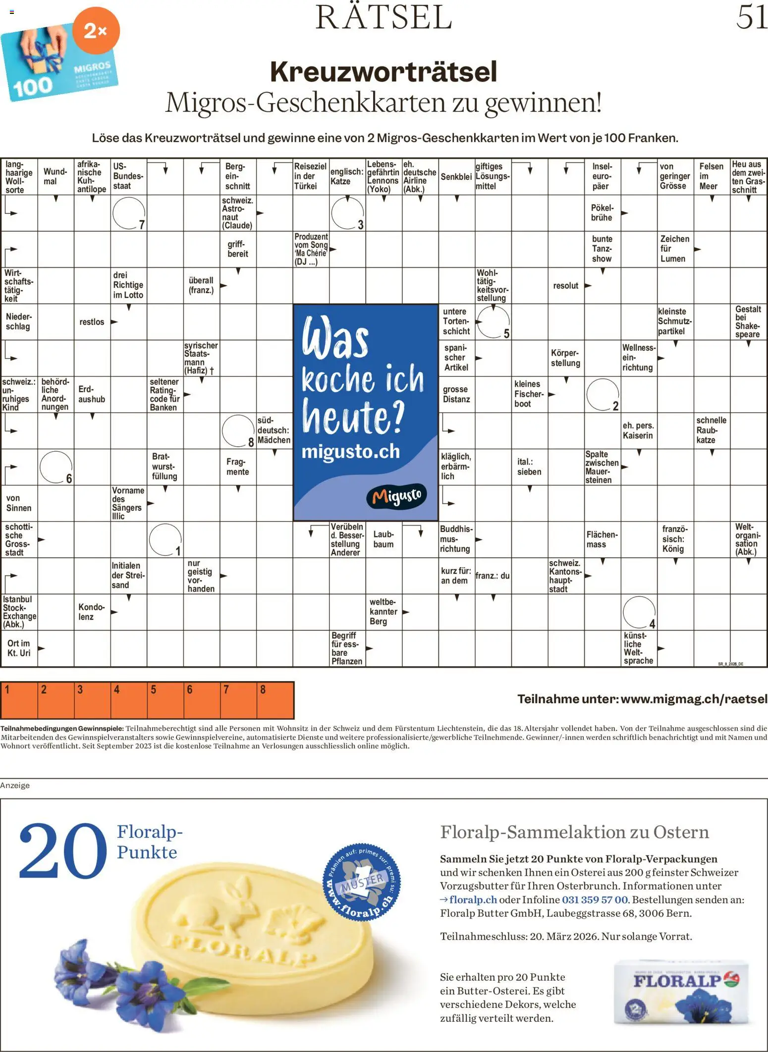 Migros Magazin – gültig ab 18.02.2026 | Seite: 51 | Produkte: Butter, Wurst