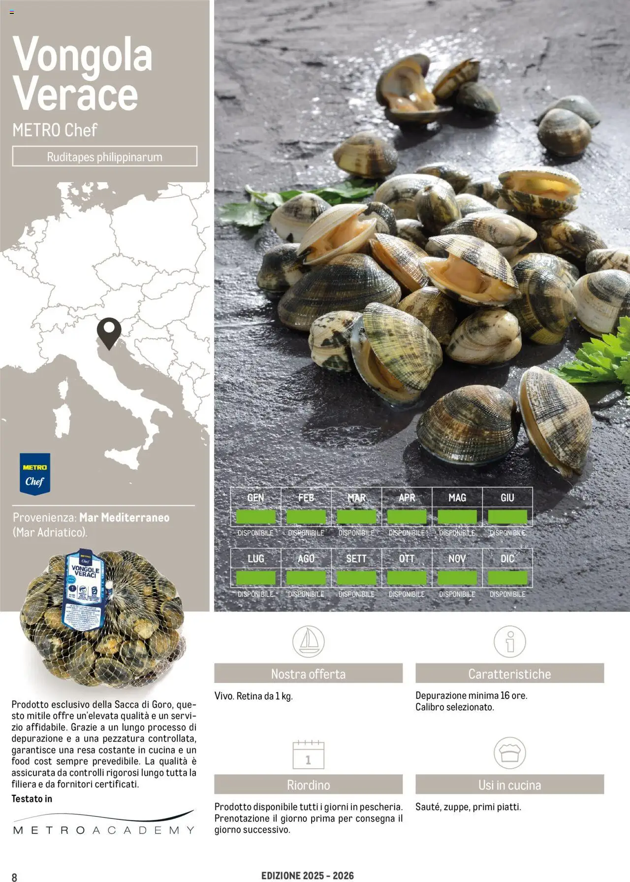Volantino Metro del 17.06.2025 | Pagina: 8 | Prodotti: Vongole, Metro