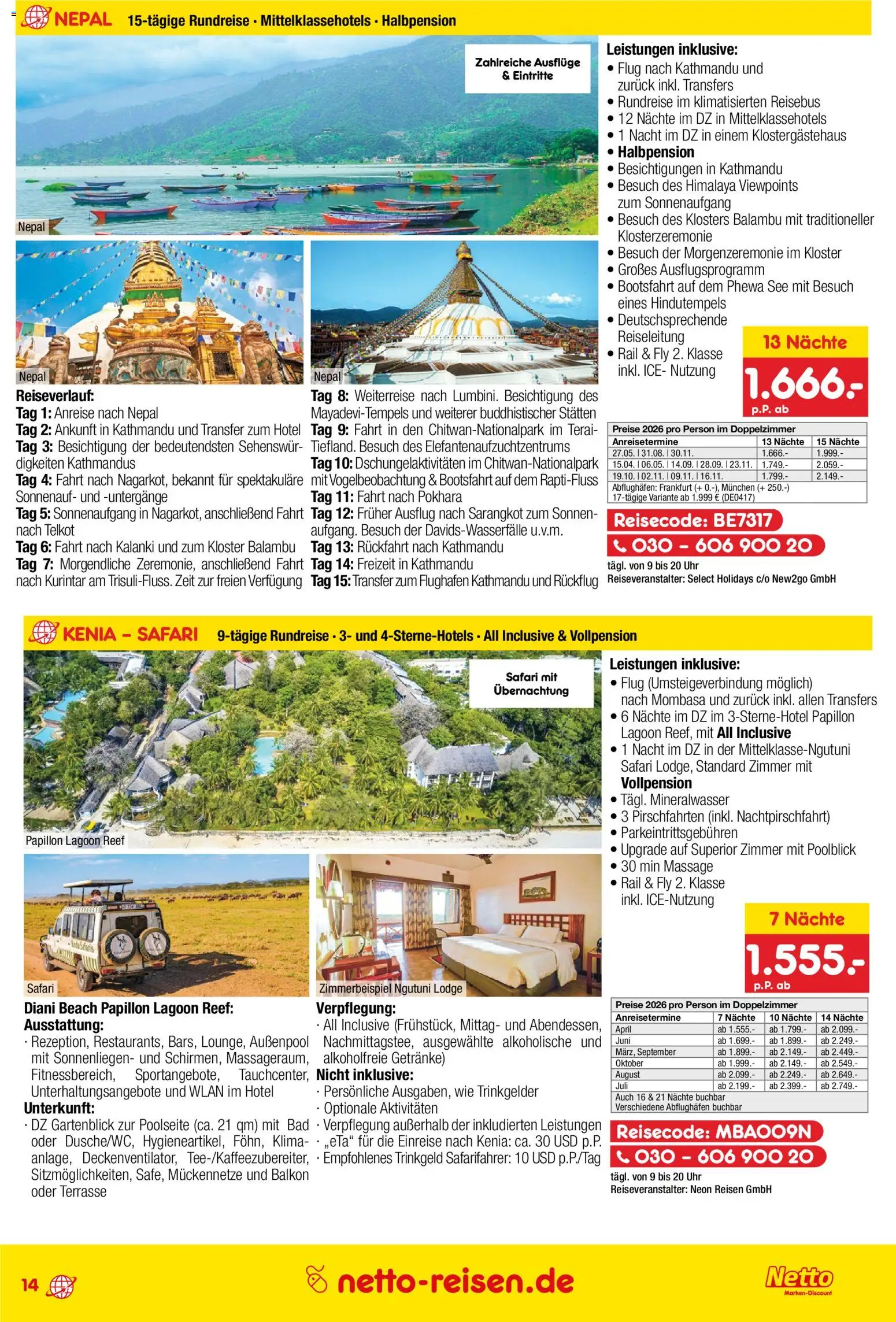 Netto Reisen Prospekt 	 – gültig ab 29.01.2026 | Seite: 14 | Produkte: Bad, Mineralwasser, Uhr