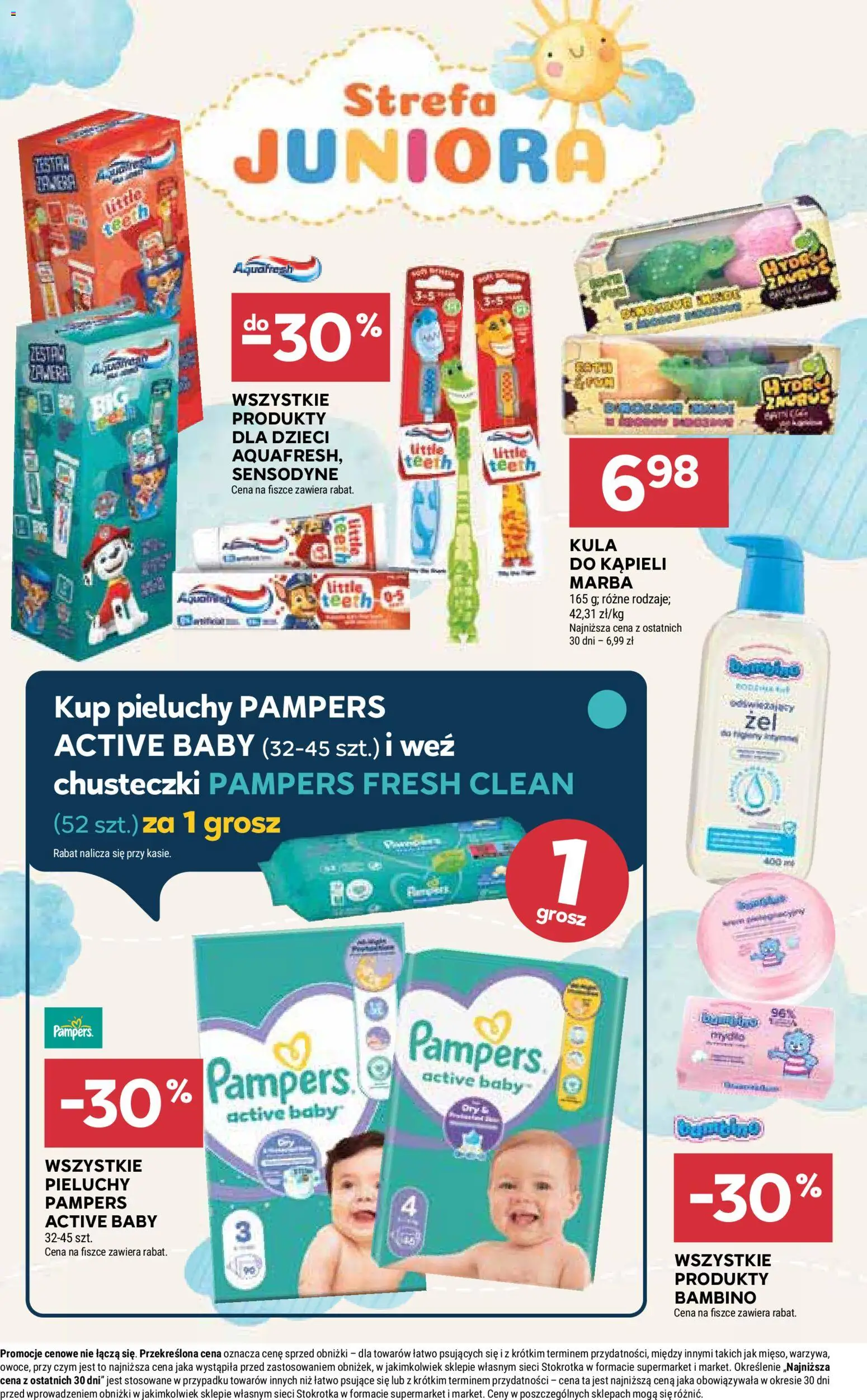 Stokrotka Gazetka od 11.12.2025 | Strona: 61 | Produkty: Kula do kąpieli, Pieluchy Pampers Active Baby, Stokrotka, Pampers