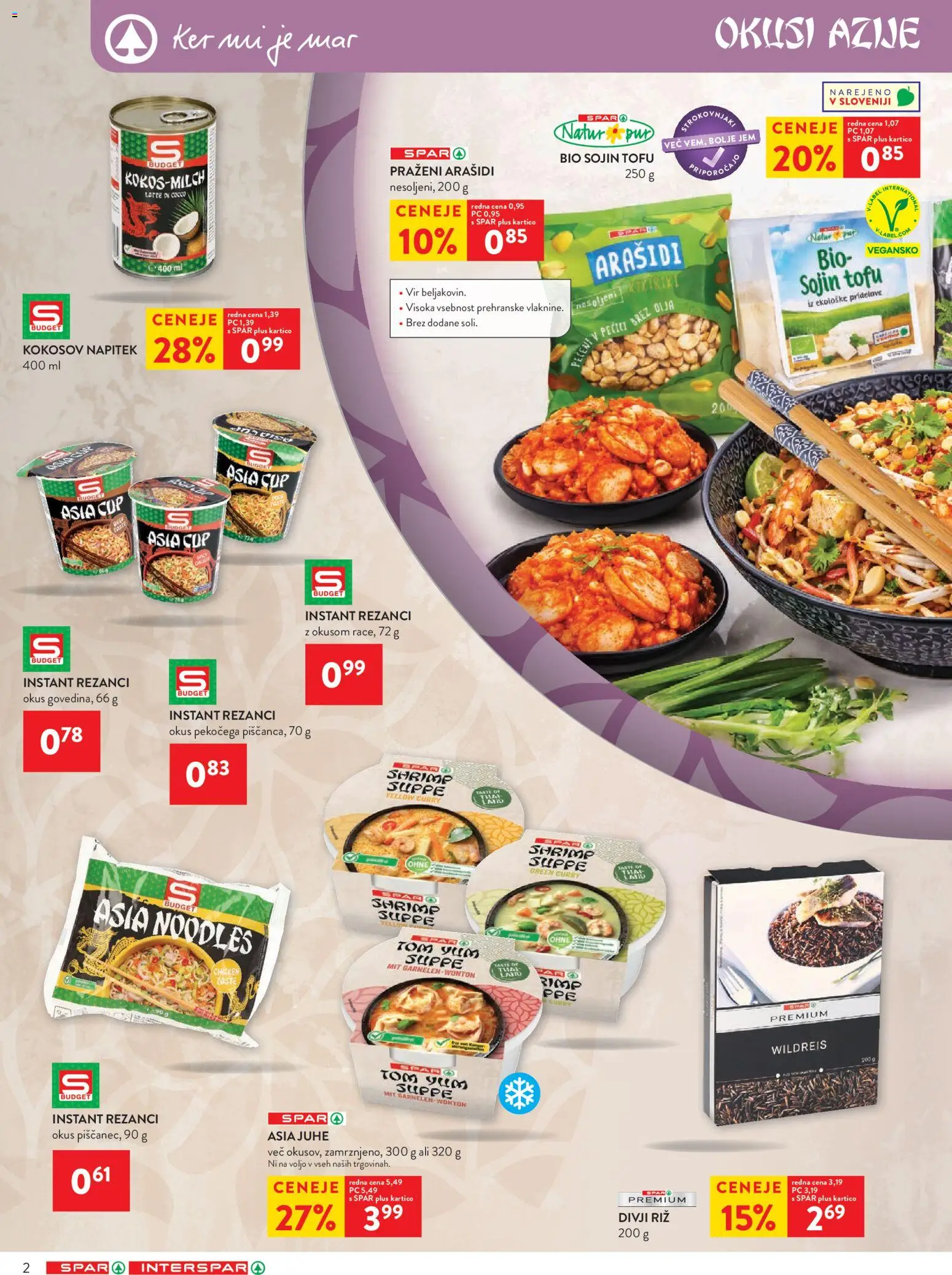 Novi Spar katalog ponudbe – veljaven od 11.03.2026 | Stran: 2 | Izdelki: Rezanci, Arašidi, Top doble cara, Riz