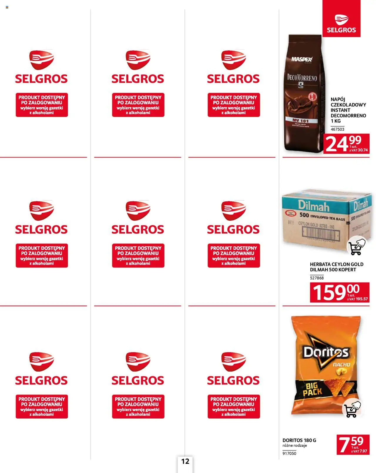 Selgros cash&carry Gazetka - Oferta dla gastronomii od 28.08.2025 | Strona: 12 | Produkty: Doritos, Herbata