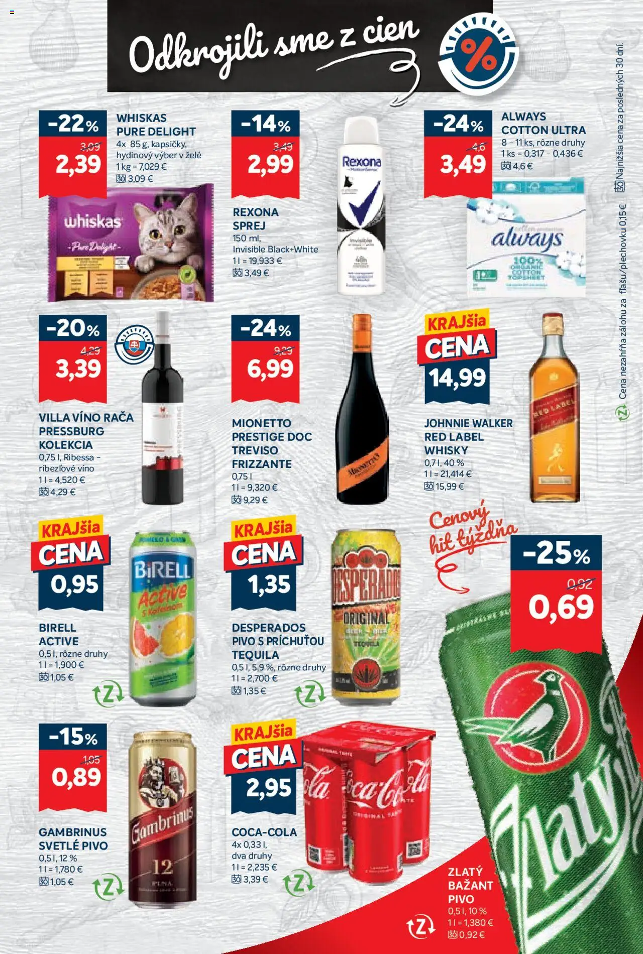 Nové Kraj akcie – leták je platný od 18.09.2025 | Strana: 13 | Produkty: Pivo, Birell, Tequila, Gambrinus