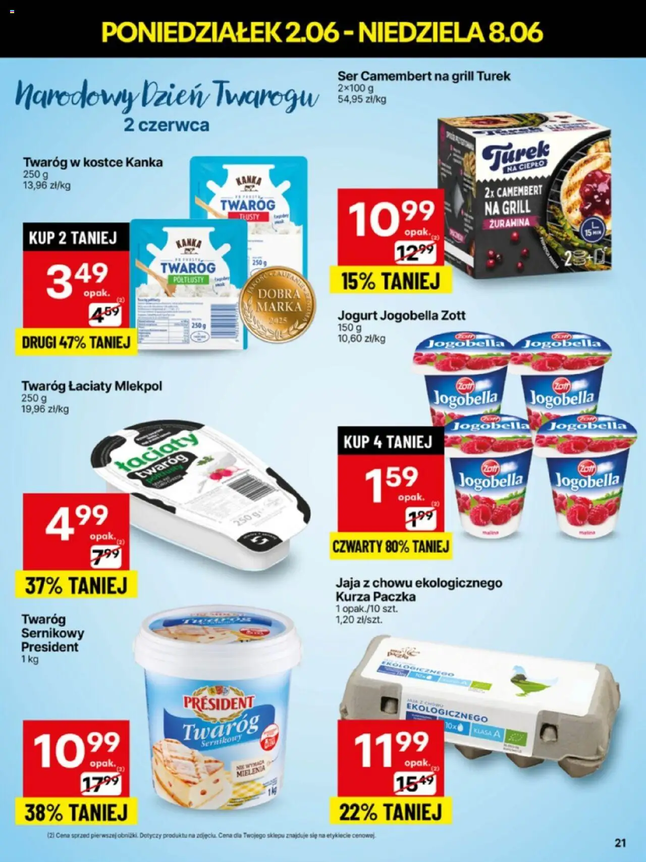 Delikatesy Centrum Gazetka - Sklepy Własne od 02.06.2025 | Strona: 21 | Produkty: Grill, Camembert, Jogurt, Jaja