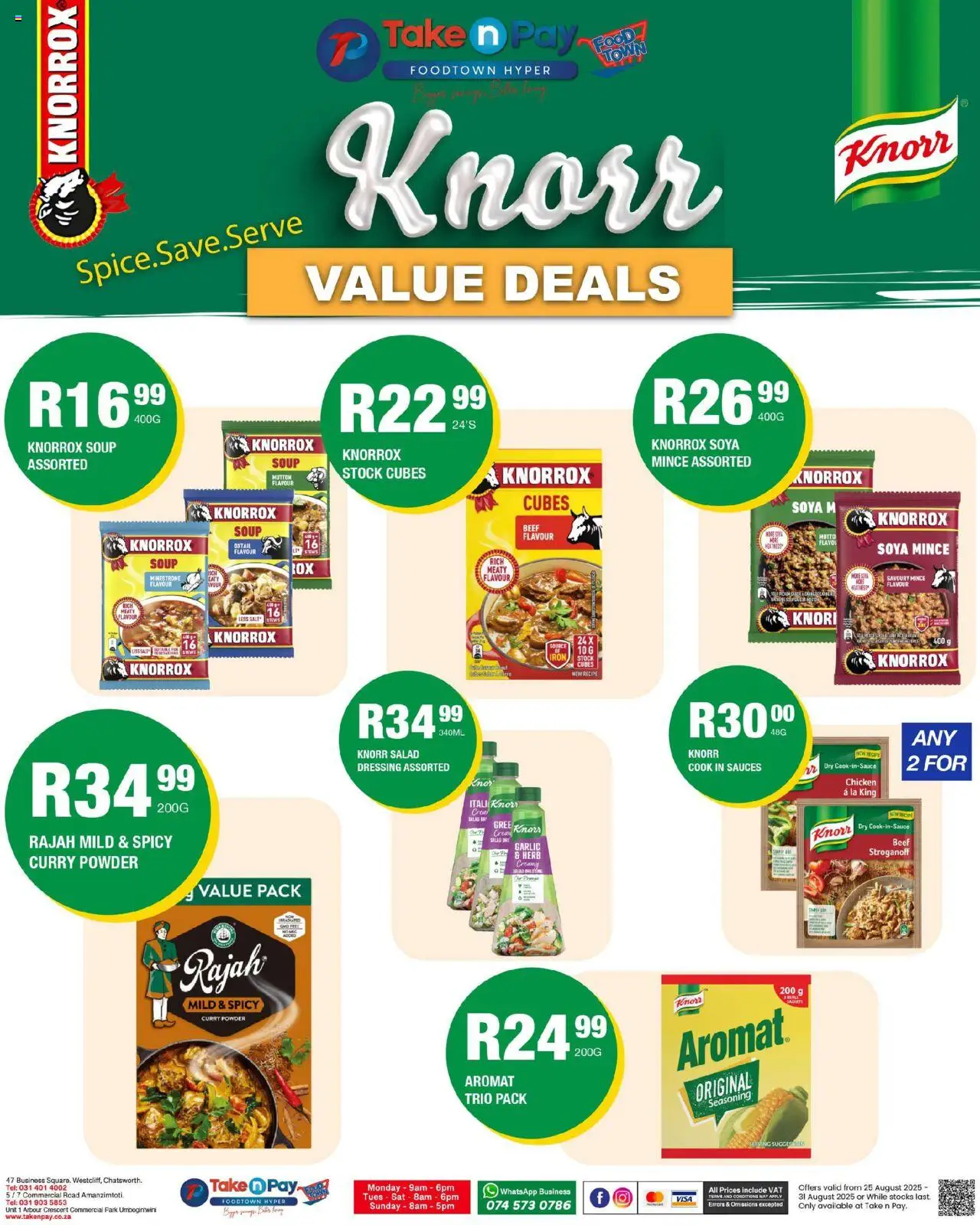Take n Pay - Specials │ valid from 25.08.2025 | Page: 21 | Products: Dressing, Stock, Aromat, Soya mince